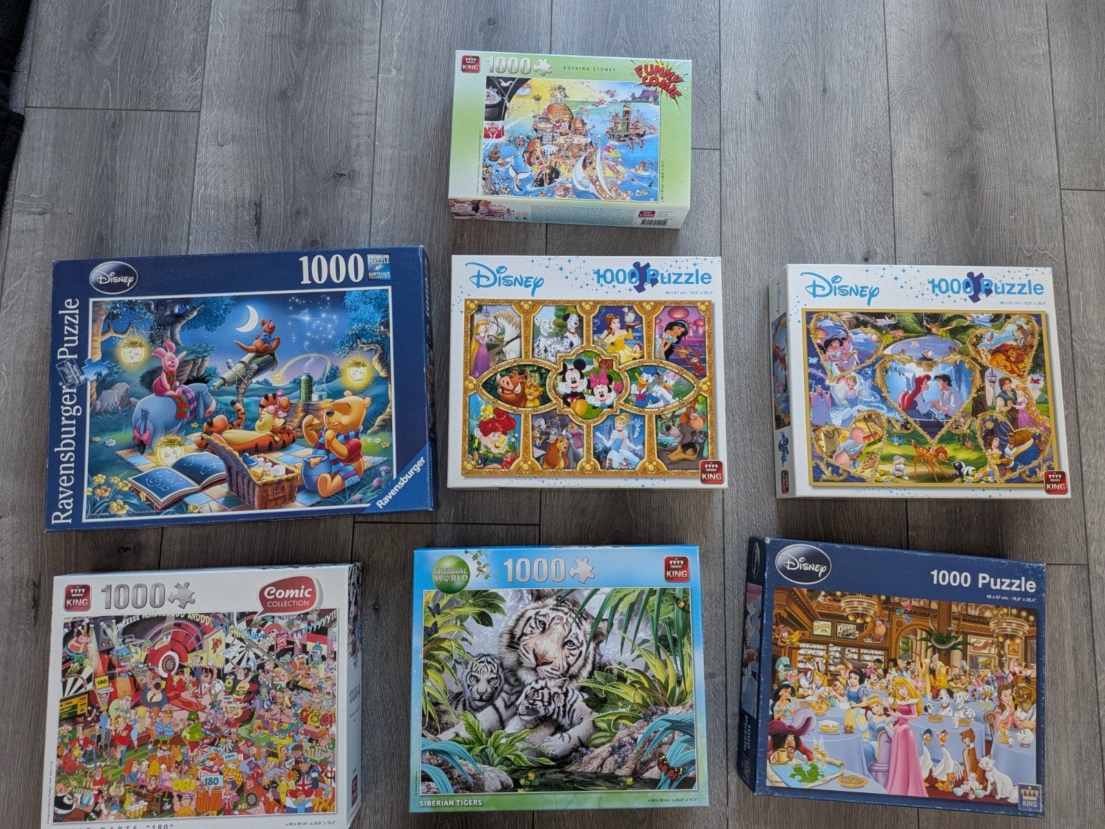 Diverse Legpuzzels 1000 Stukjes - Disney, Comic, Dieren, Ophalen, 500 t/m 1500 stukjes, Gebruikt, Legpuzzel