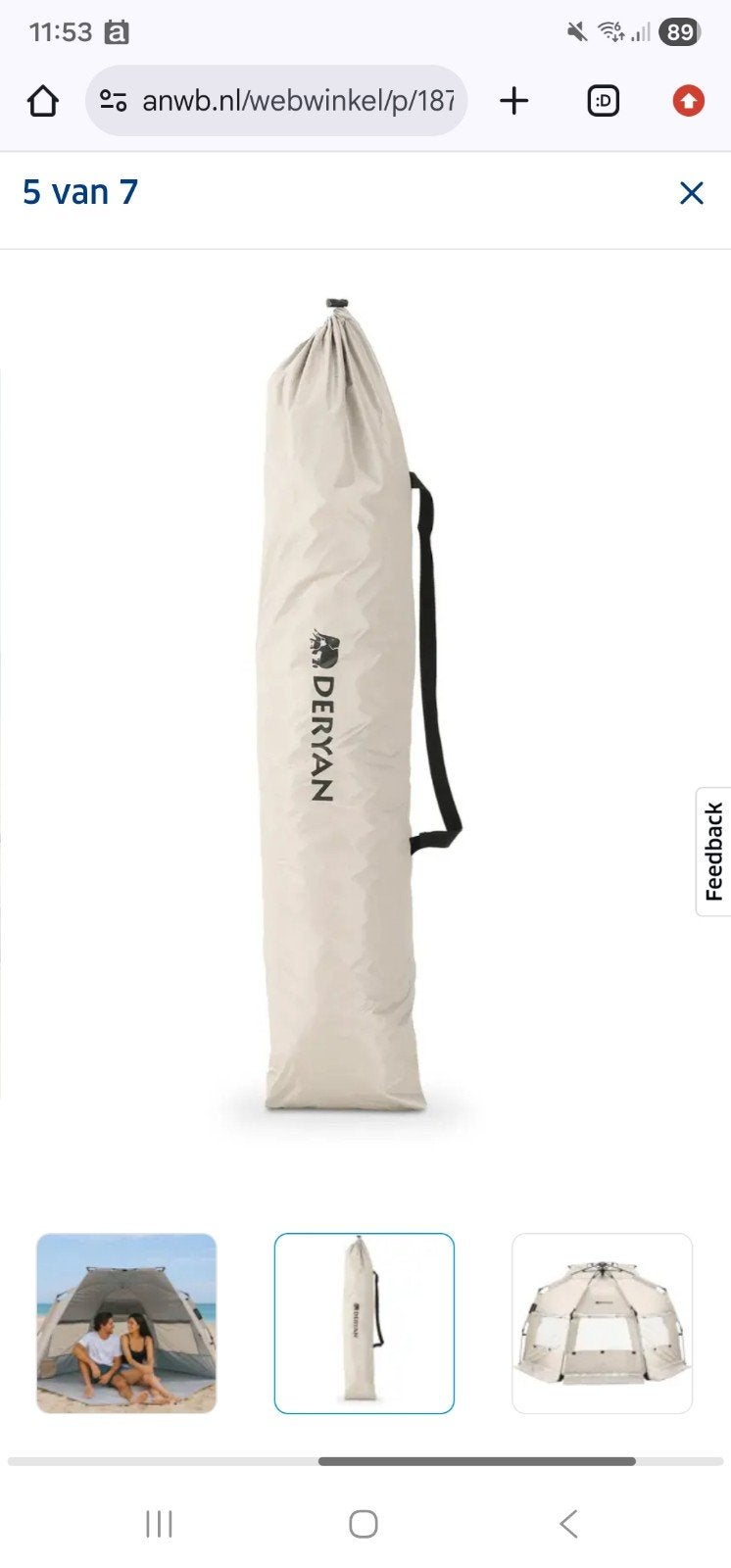 GEZOCHT: Deryan Up To Go pop up strandtent, Ophalen, Nieuw
