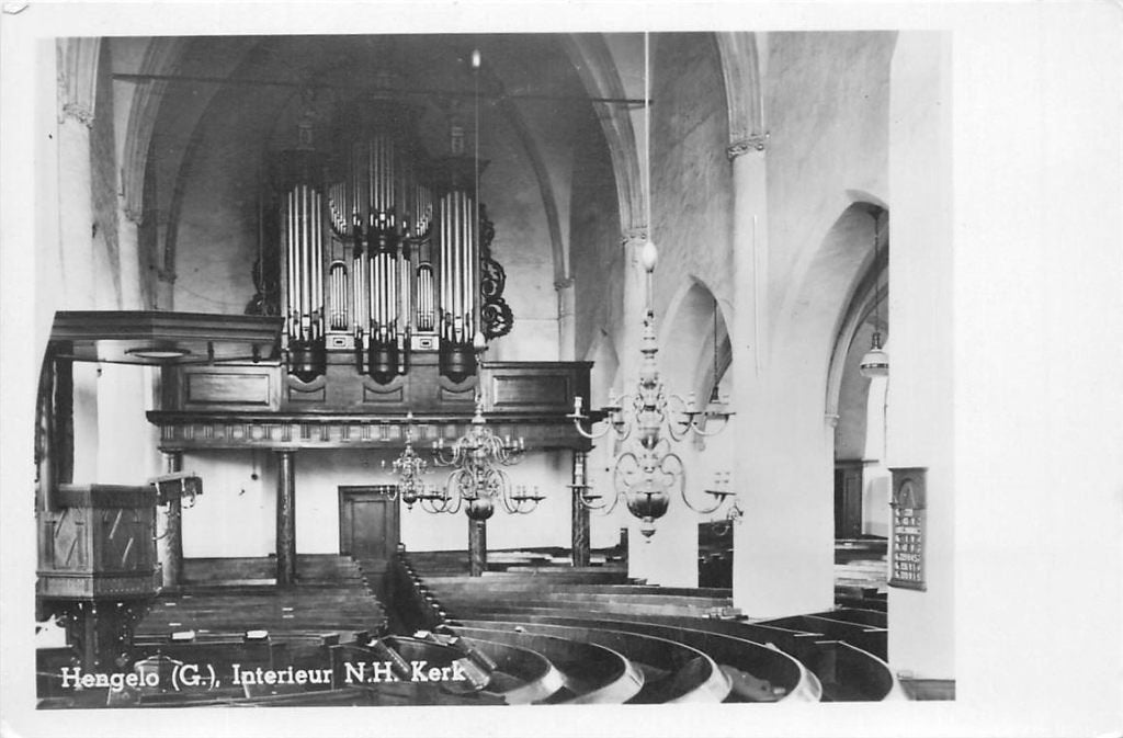 378-299-043 Hengelo GLD Interieur Ned Herv Kerk, Verzamelen, Ansichtkaarten | Nederland, Verzenden, Voor 1920, Gelderland