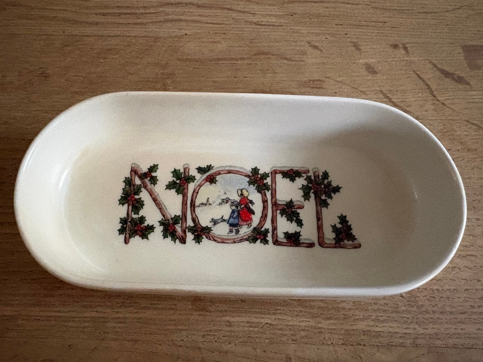 Prachtig vintage porseleinen Kerst schaaltje, Ophalen of Verzenden