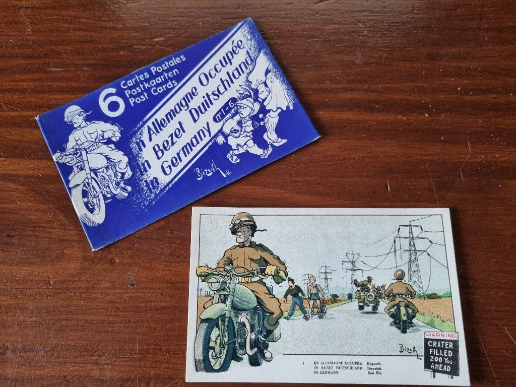 6 ansichtkaarten Bizuth "In Germany" "En Allemagne Occupée", Verzamelen, Ophalen, 1940 tot 1960, Ongelopen, Politiek en Historie