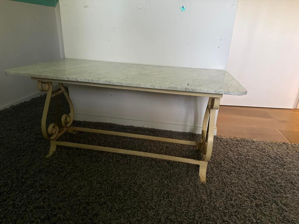 Prachtige marmeren tafel in mooie staat 141 x 57 cm, Antiek en Kunst, Antiek | Meubels | Tafels, Ophalen