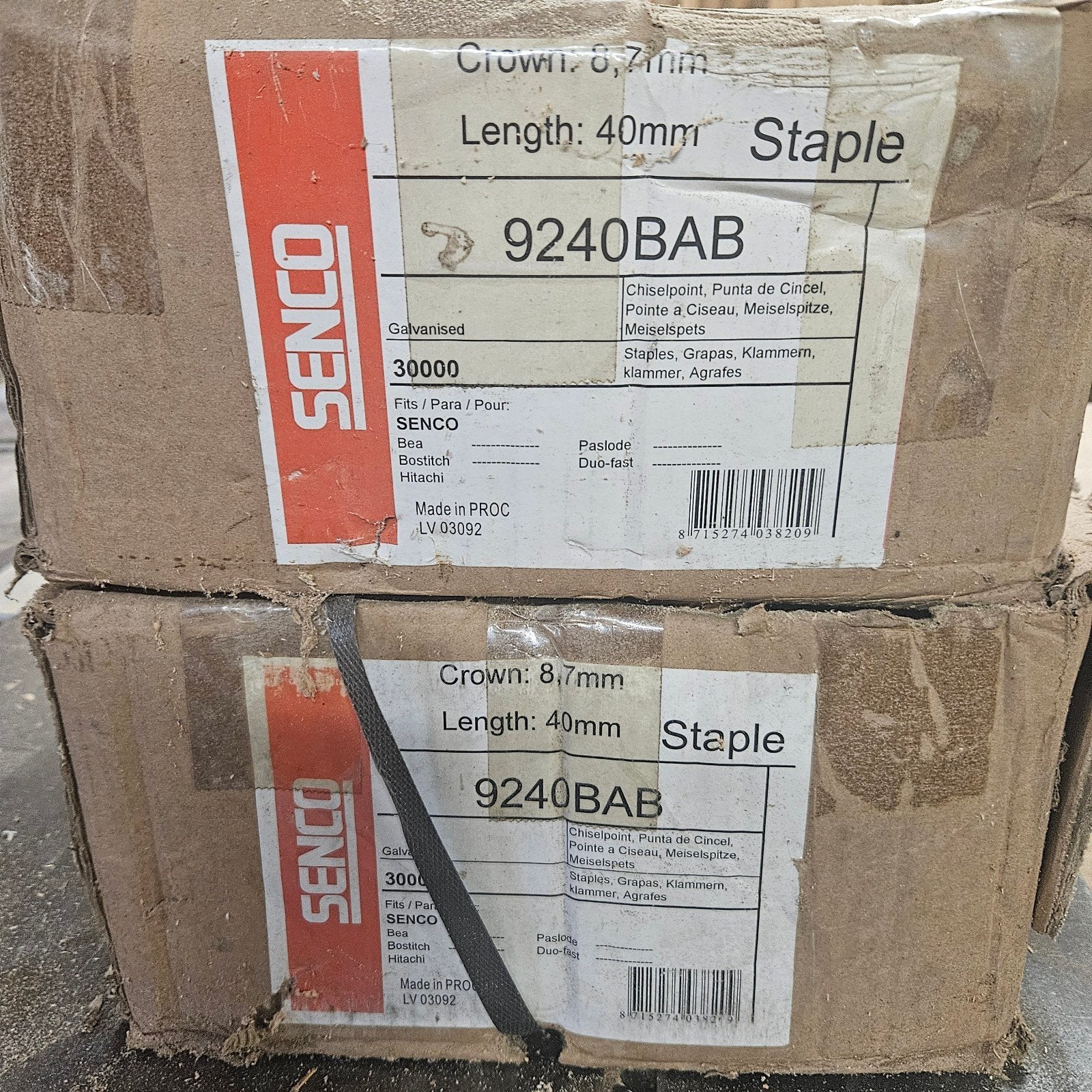 Senco 9240BAB Gegalvaniseerde Nietjes 40mm (30.000 stuks), Ophalen, Nieuw, Minder dan 50 mm, Overige typen