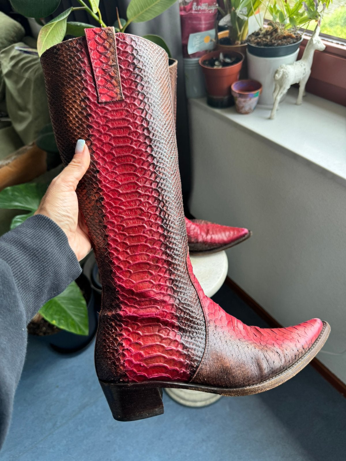 Dames Western Enkellaarzen Maat 40 Made in Italy, Verzenden, Gedragen, Zwart