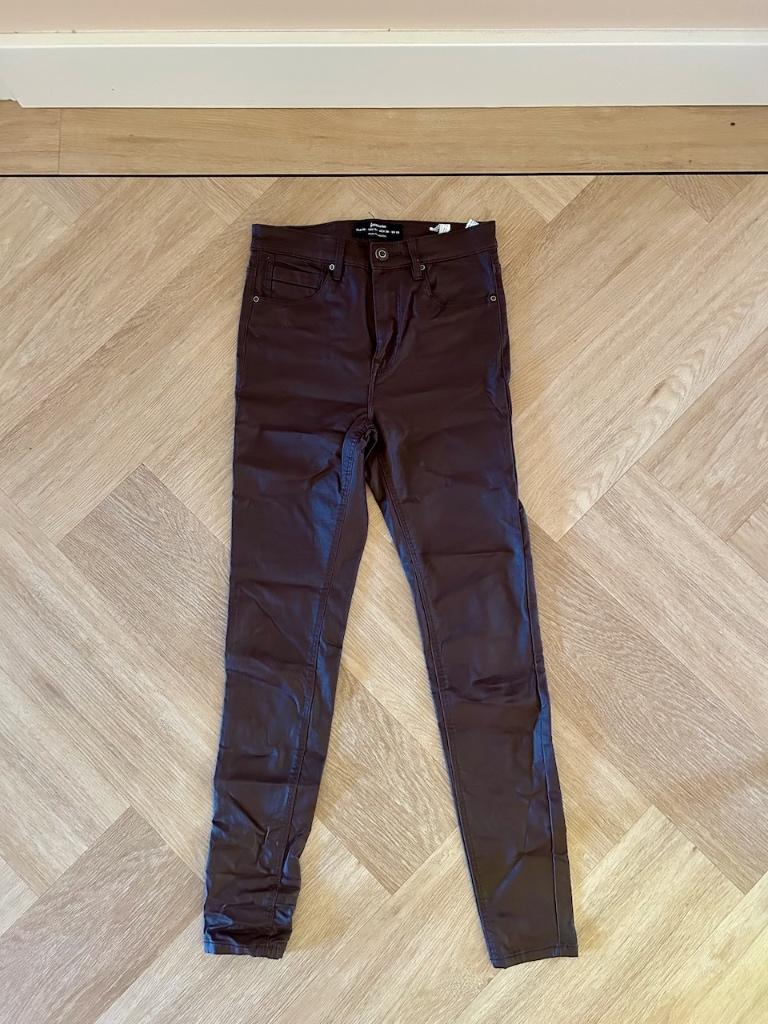 Faux leren skinny broek, rood bruin, Stradivarius, S / 36, Kleding | Dames, Broeken en Pantalons, Bruin, Ophalen of Verzenden