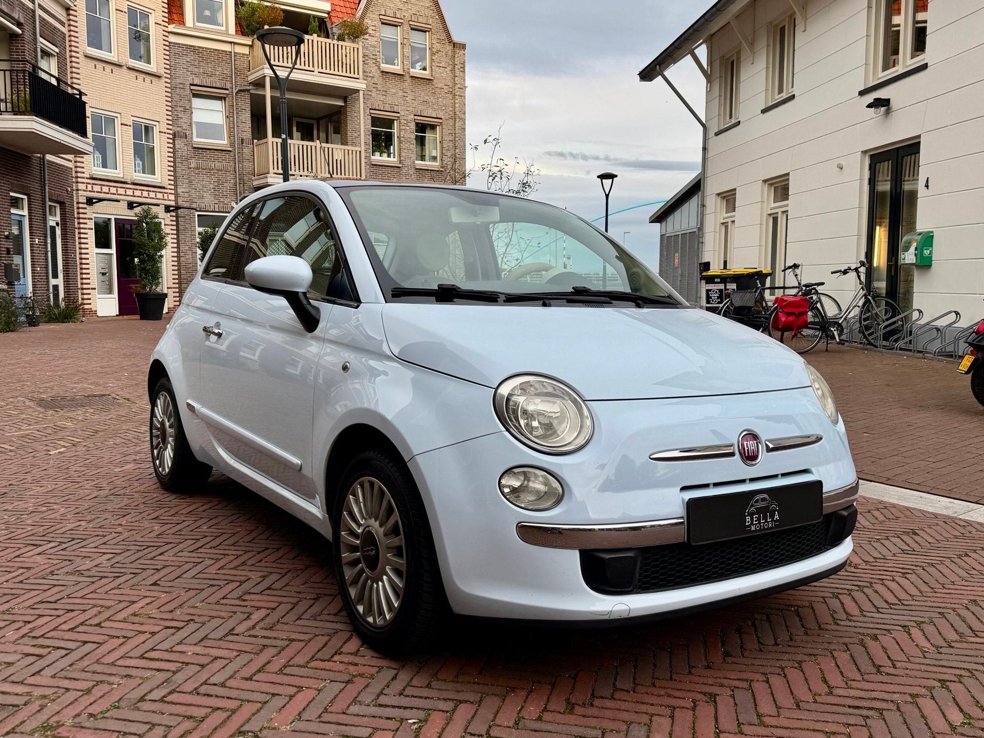 Fiat 500 1.2 | RIJKLAARPRIJS | Panoramadak | NAP | Babyblauw, Auto's, Voorwielaandrijving, Stof, Gebruikt, 1242 cc