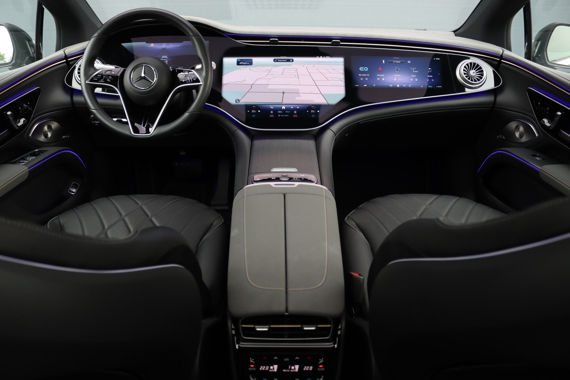 Mercedes-Benz EQS 450+ Luxury Line 108 kWh | Luchtvering | A, Auto's, Dealer onderhouden, Achterwielaandrijving, Gebruikt, Zwart