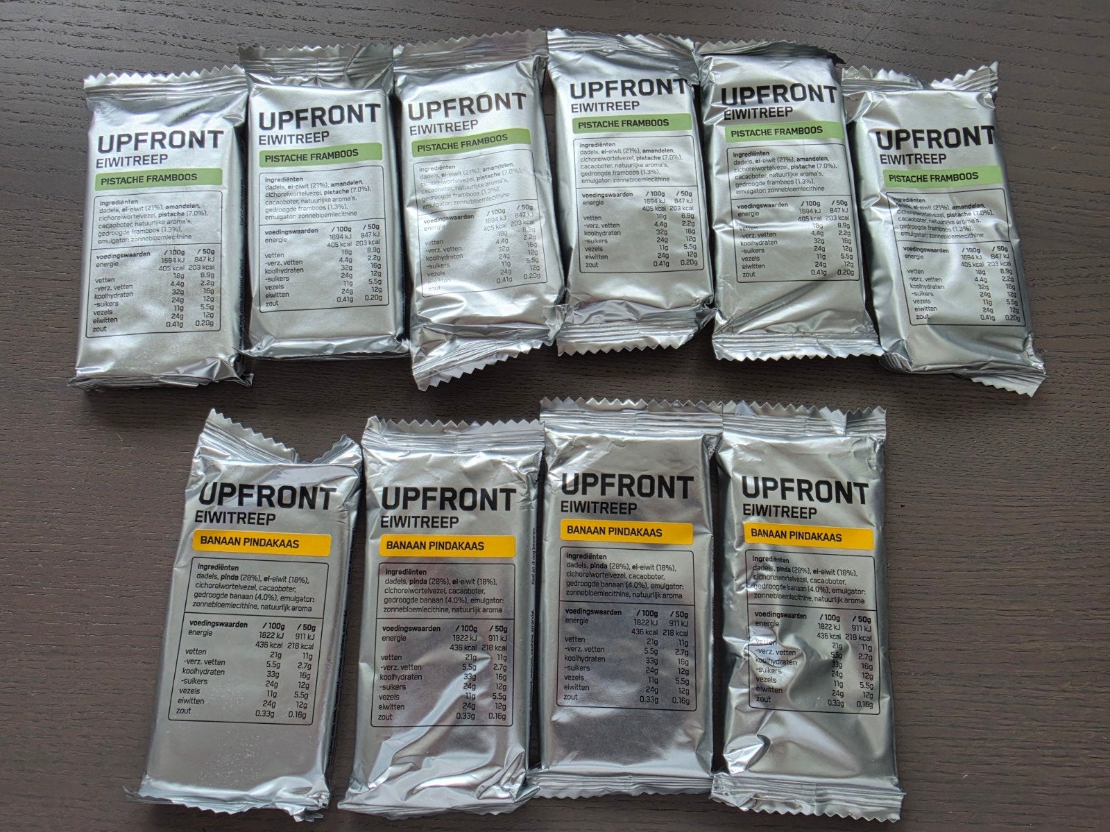 Upfront Eiwitrepen - Pistache Framboos & Banaan Pindakaas, Ophalen of Verzenden, Nieuw, Overige typen