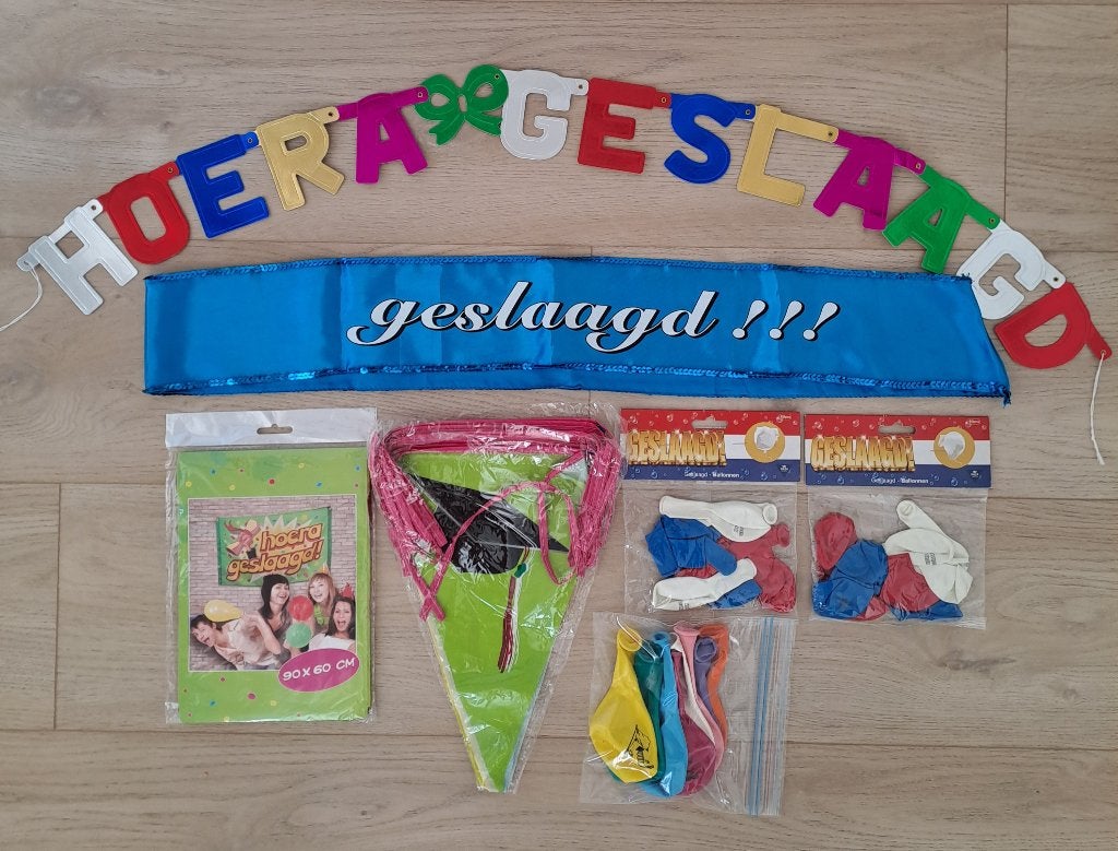 "Geslaagd" diverse versiering, Nieuw en z.g.a.n., Ophalen of Verzenden, Nieuw, Versiering, Overige