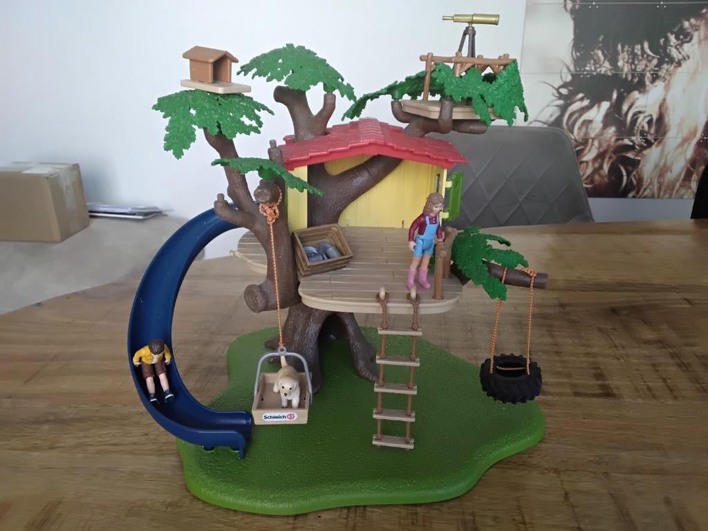 Schleich boomhut met glijbaan., Ophalen of Verzenden, Gebruikt