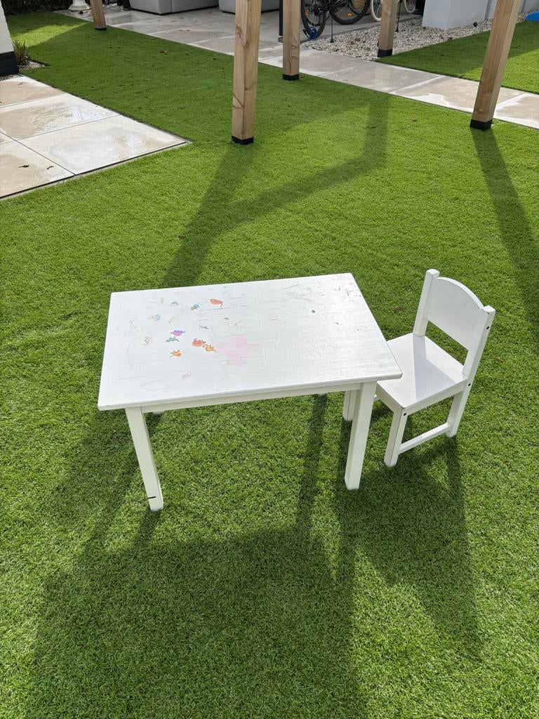 Kindertafel en stoel - opknapper, Kinderen en Baby's, Kinderkamer | Tafels en Stoelen, Gebruikt, Tafel(s) en Stoel(en), Ophalen