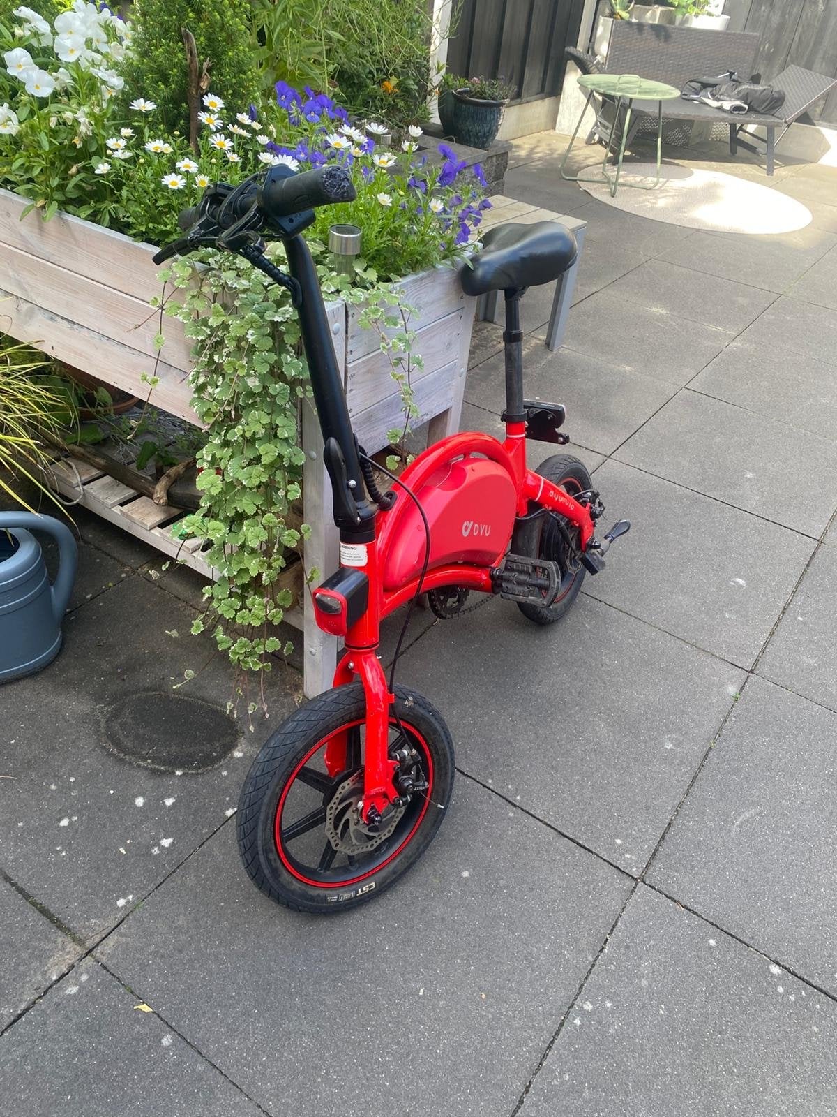 Dyu opvouwbare elektrische fiets, Gebruikt, 14 tot 16 inch, Deels opvouwbaar, Schijfrem