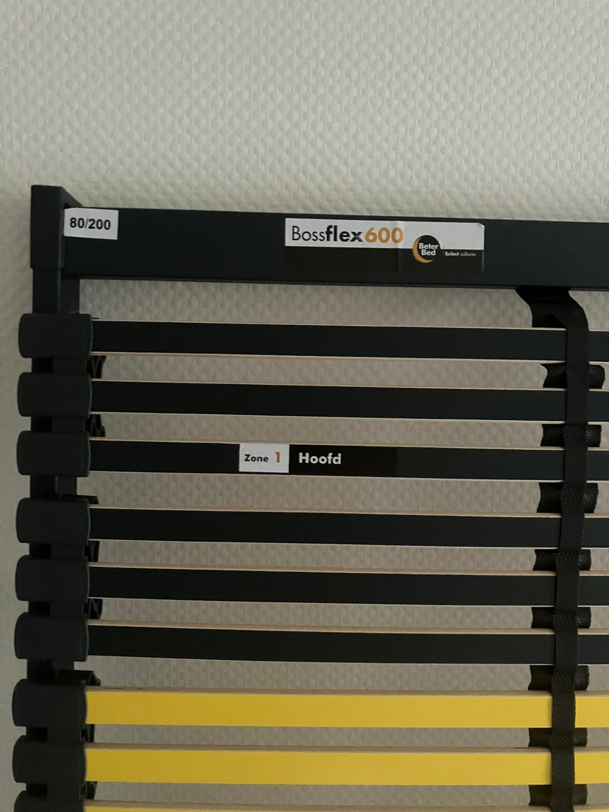Lattenbodem Bossflex 600 vlak, Ophalen, Zo goed als nieuw, Eenpersoons, 90 cm
