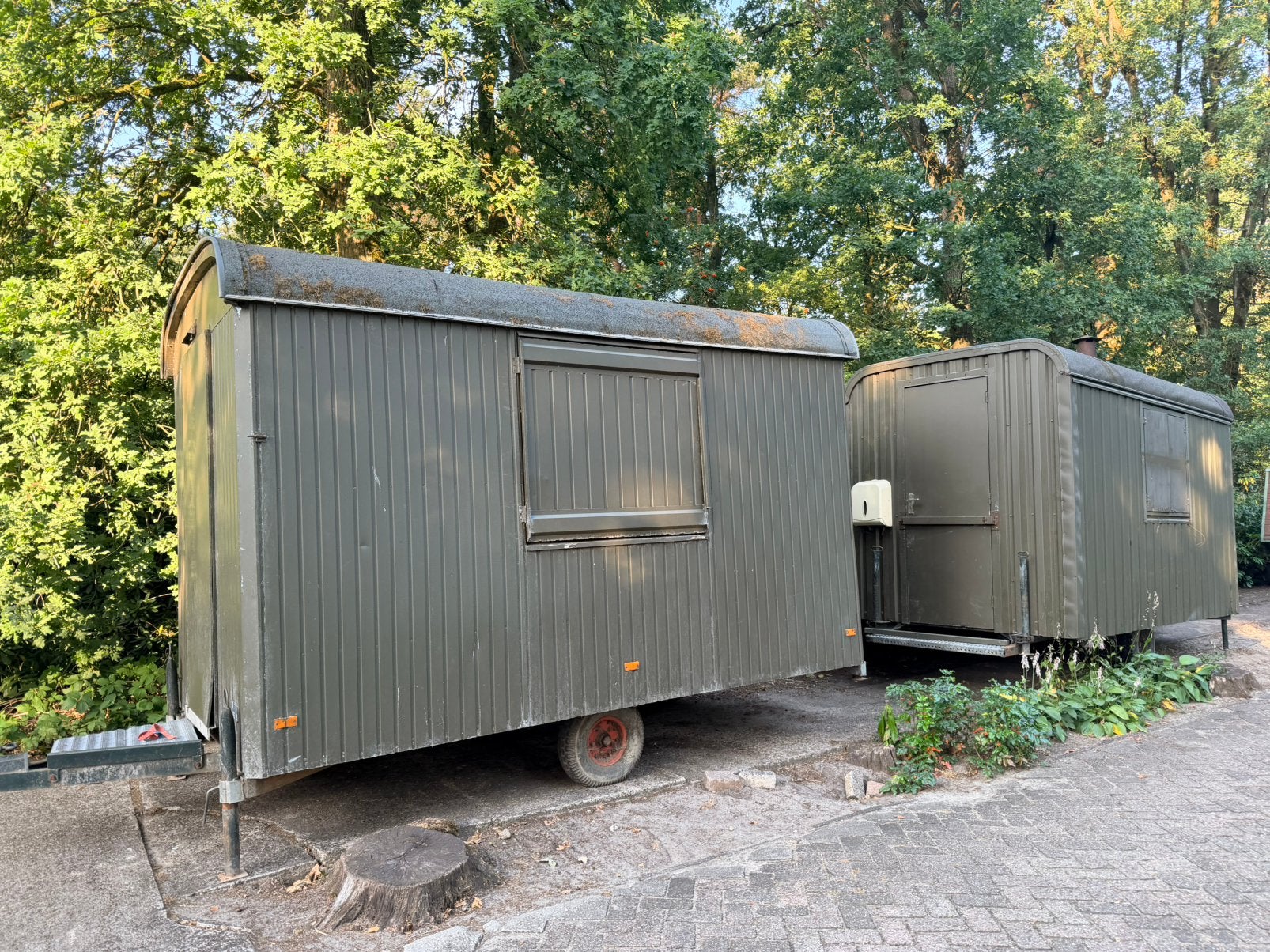 Unieke Bouwkeet /Schaftwagen, foodtruck, pipowagen, Doe-het-zelf en Verbouw, Bouwketen en Schaftketen, Ophalen, Gebruikt