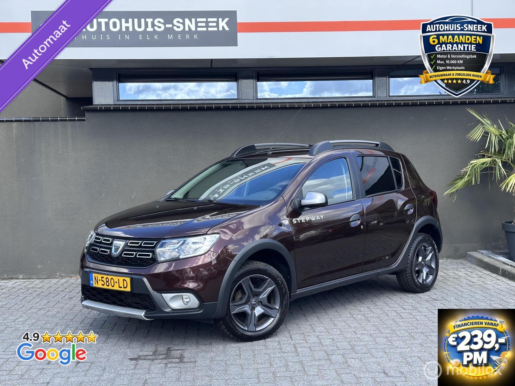 Dacia Sandero 0.9 TCe Stepway | Automaat | Camera | Navi, Auto's, Dacia, 898 cc, Euro 6, Bruin, Bedrijf