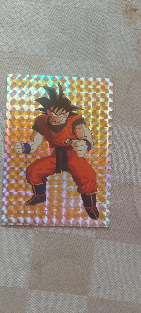 dragonball z kaart Goku gevechtstand glitter, Ophalen of Verzenden, Zo goed als nieuw, Losse kaart