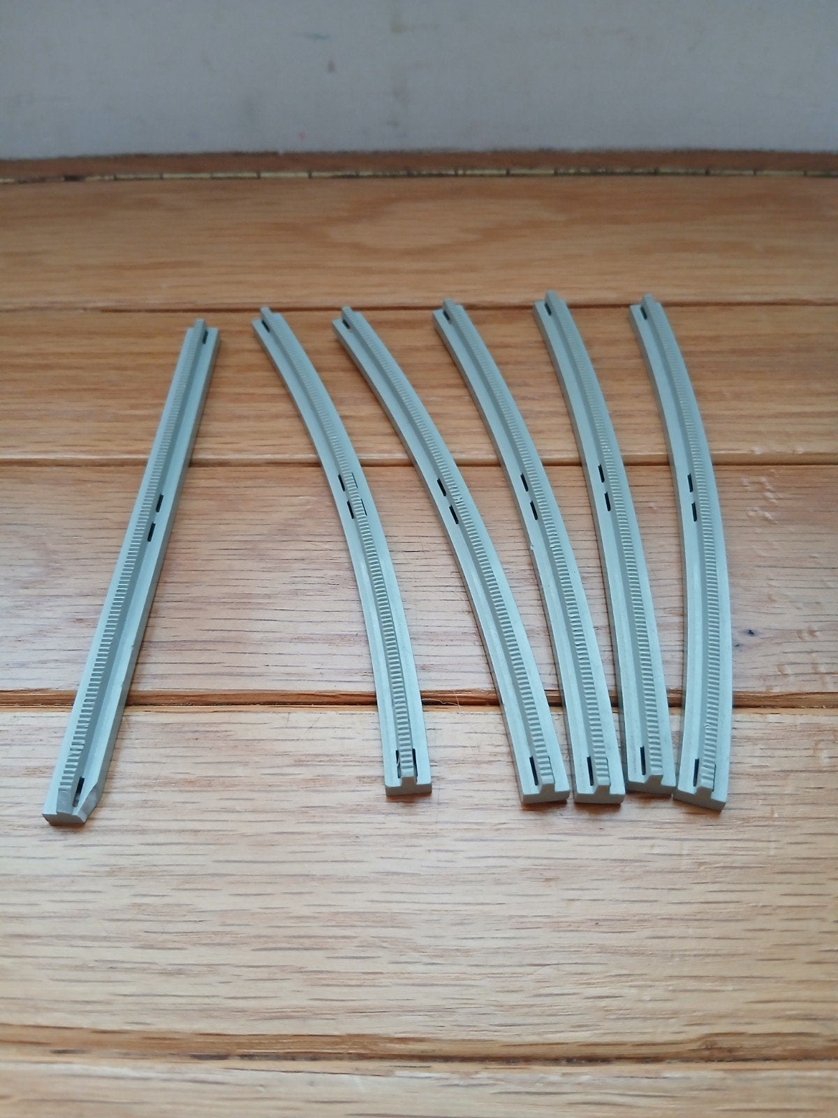 Vintage LEGO treinrails grijs – oude geribbelde uitvoering, Overige merken, Gebruikt, Gelijkstroom, Rails