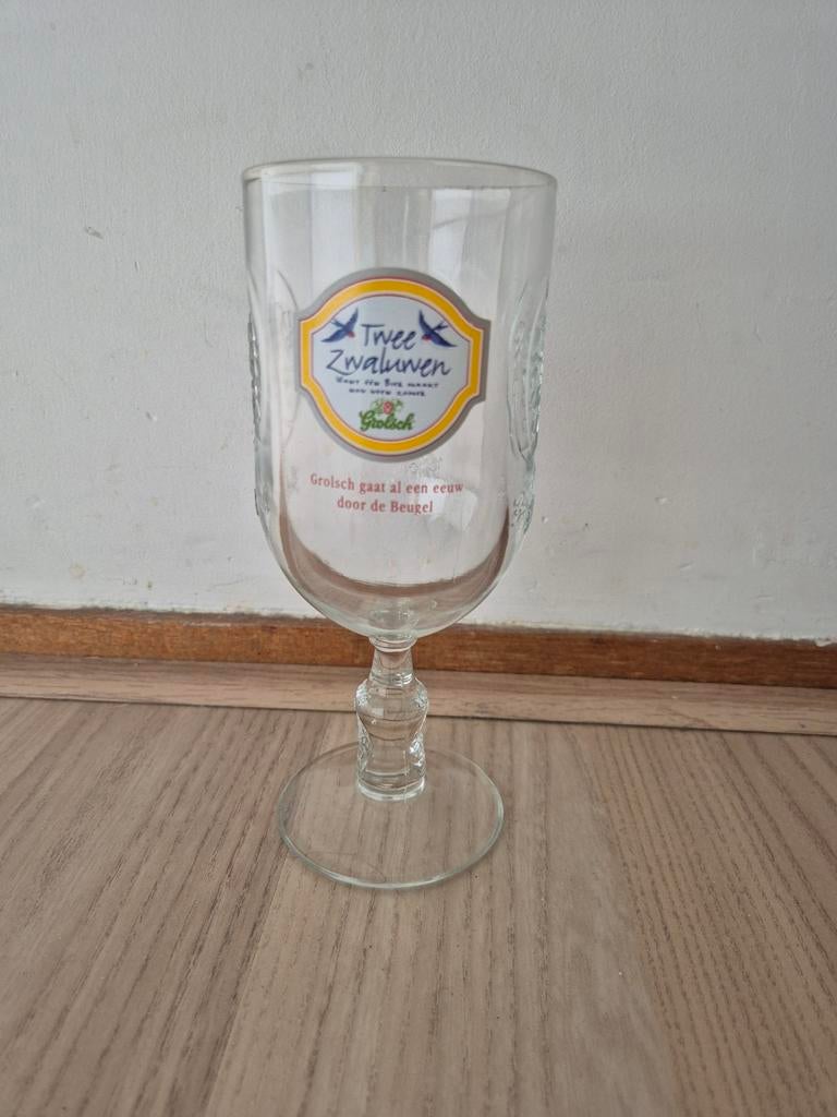 Grolsch Twee Zwaluwen Jubileum Bierglas - Zeldzaam!, Ophalen, Nieuw
