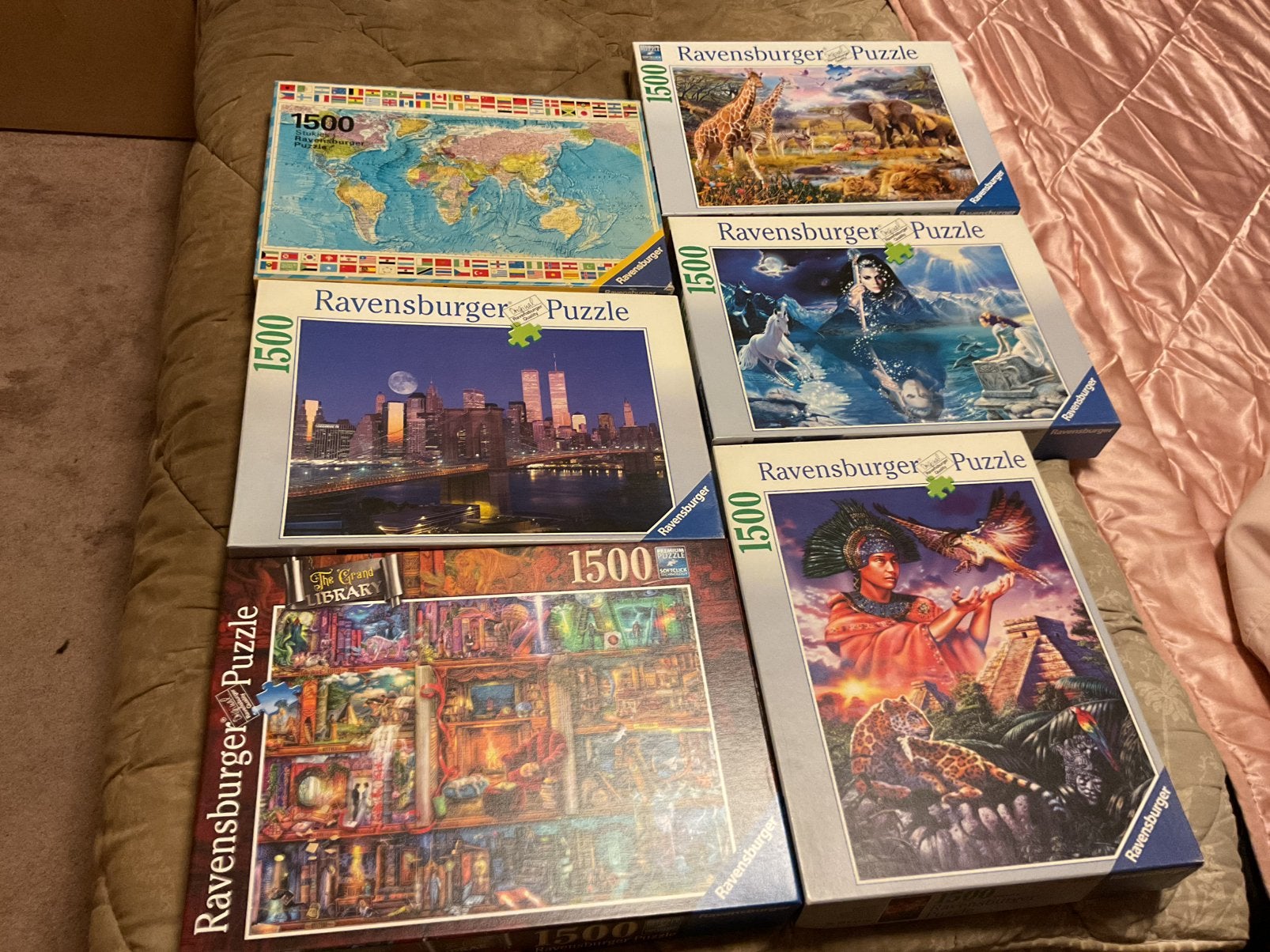 Te koop 6 puzzles, ieder van 1500 stukjes van Ravensburger, Ophalen of Verzenden, 500 t/m 1500 stukjes, Gebruikt, Legpuzzel