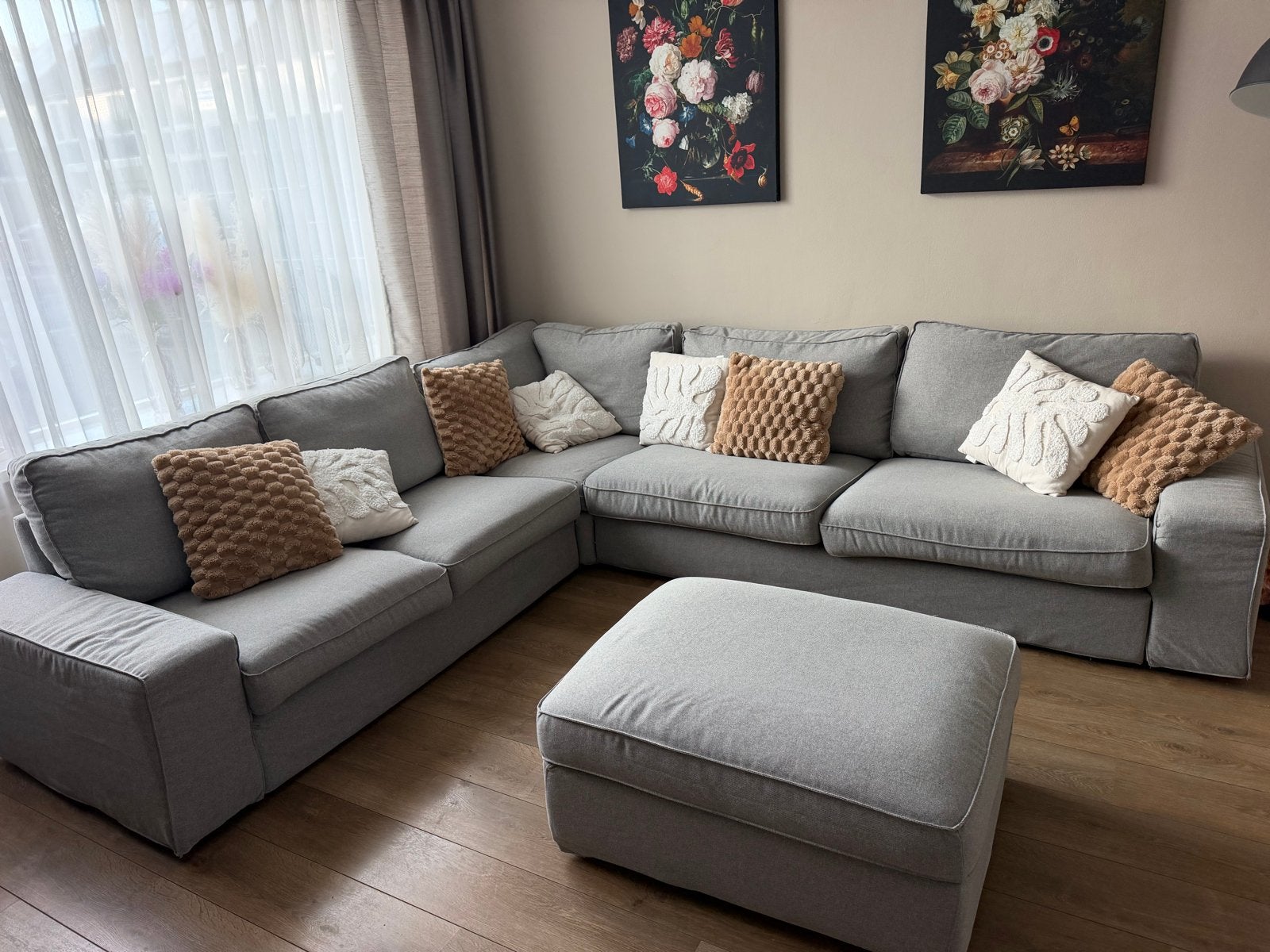 Ikea Kivik hoekbank met hocker, Ophalen of Verzenden, Gebruikt, Stof