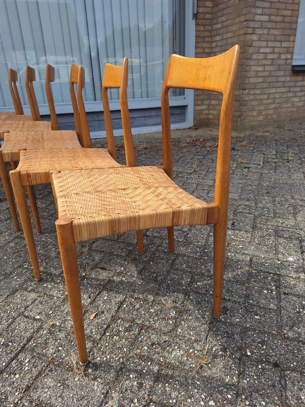 6 vintage stoelen retro jaren 60 Möller?, Ophalen, Gebruikt, Twee