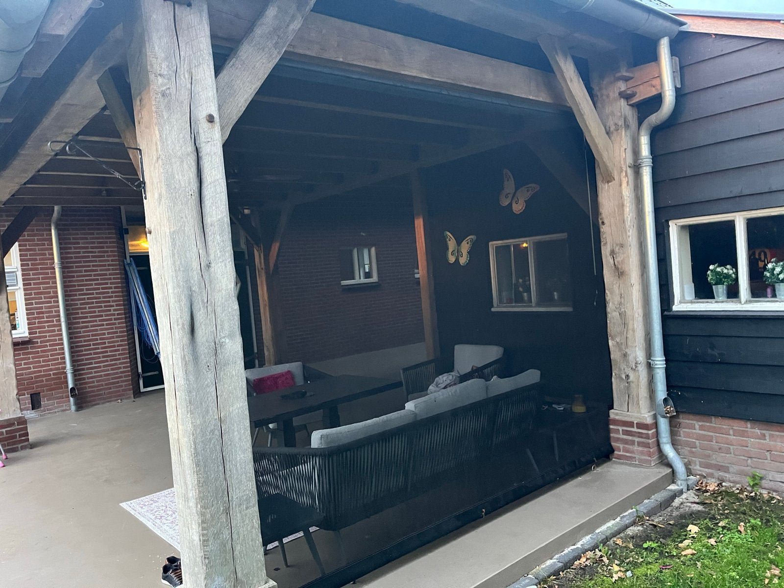 Oprolbaar windscherm voor terras of overkapping, Ophalen, Gebruikt, Overige typen, 150 tot 300 cm