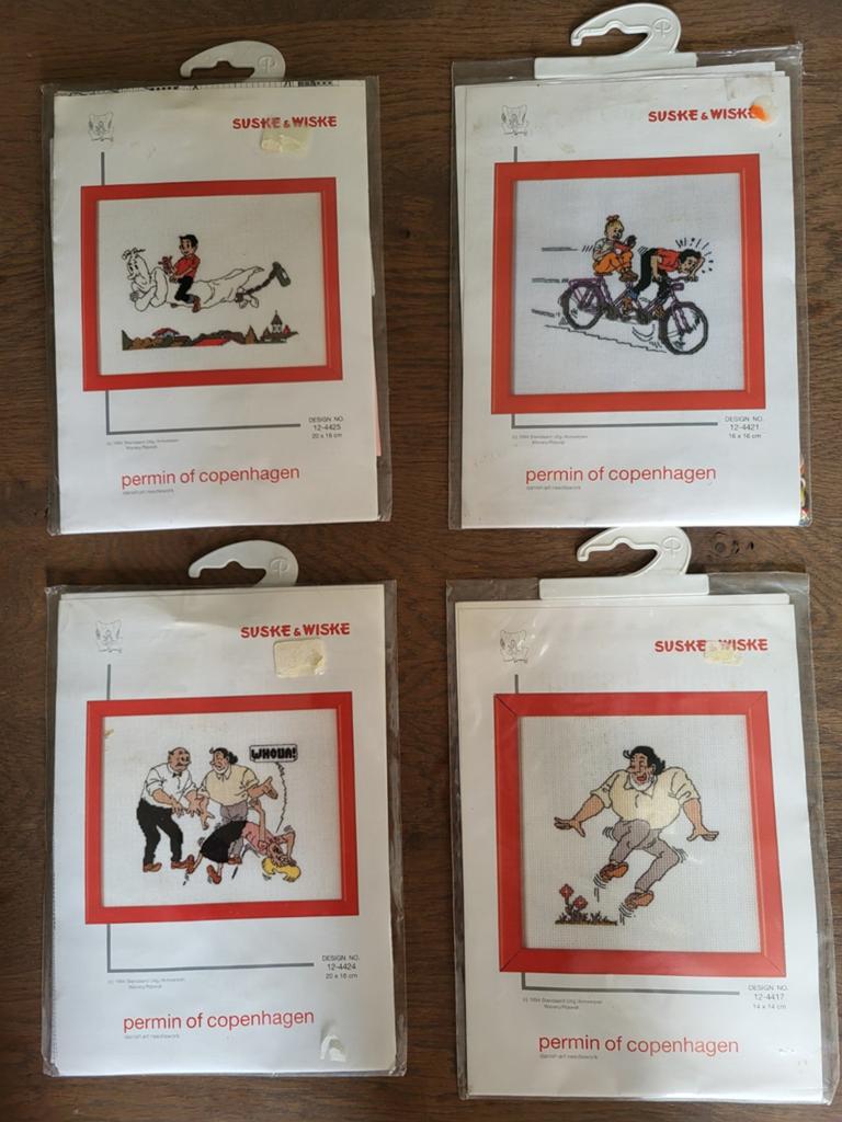 4x Permin of Copenhagen Suske & Wiske Borduurpakketten, Ophalen of Verzenden, Nieuw, Handborduren, Borduurpakket