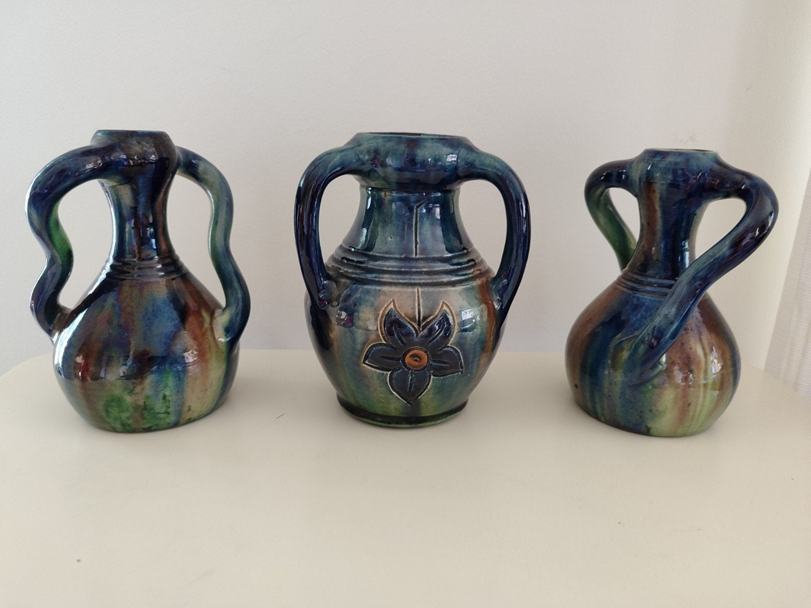 Belgisch aardewerk Torhout keramiek art nouveau vaas vazen, Antiek en Kunst, Verzenden