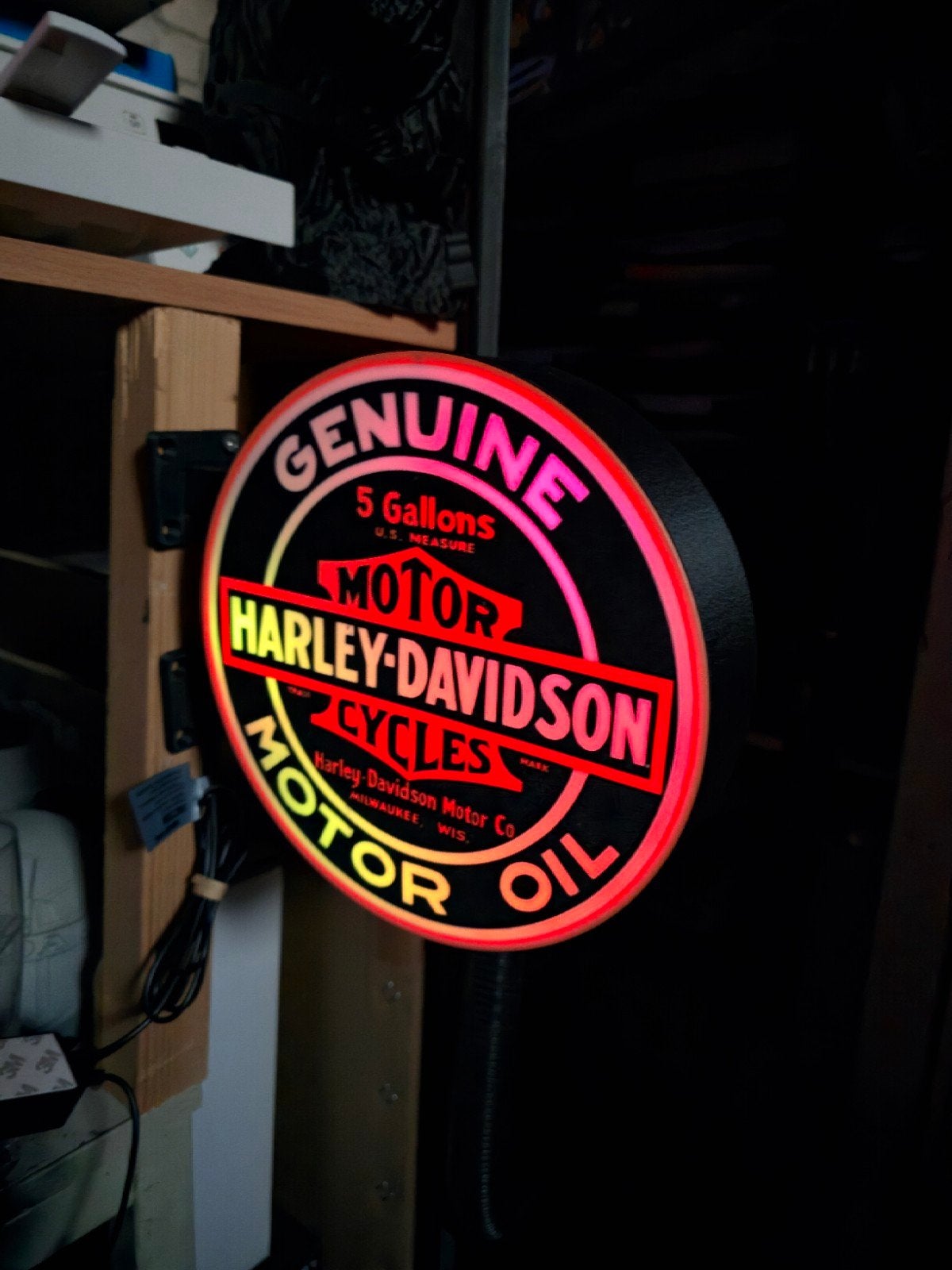 Harley Davidson LED Box met Afstandsbediening, Vintage, Gebruikt, Meerkleurig, Kunststof