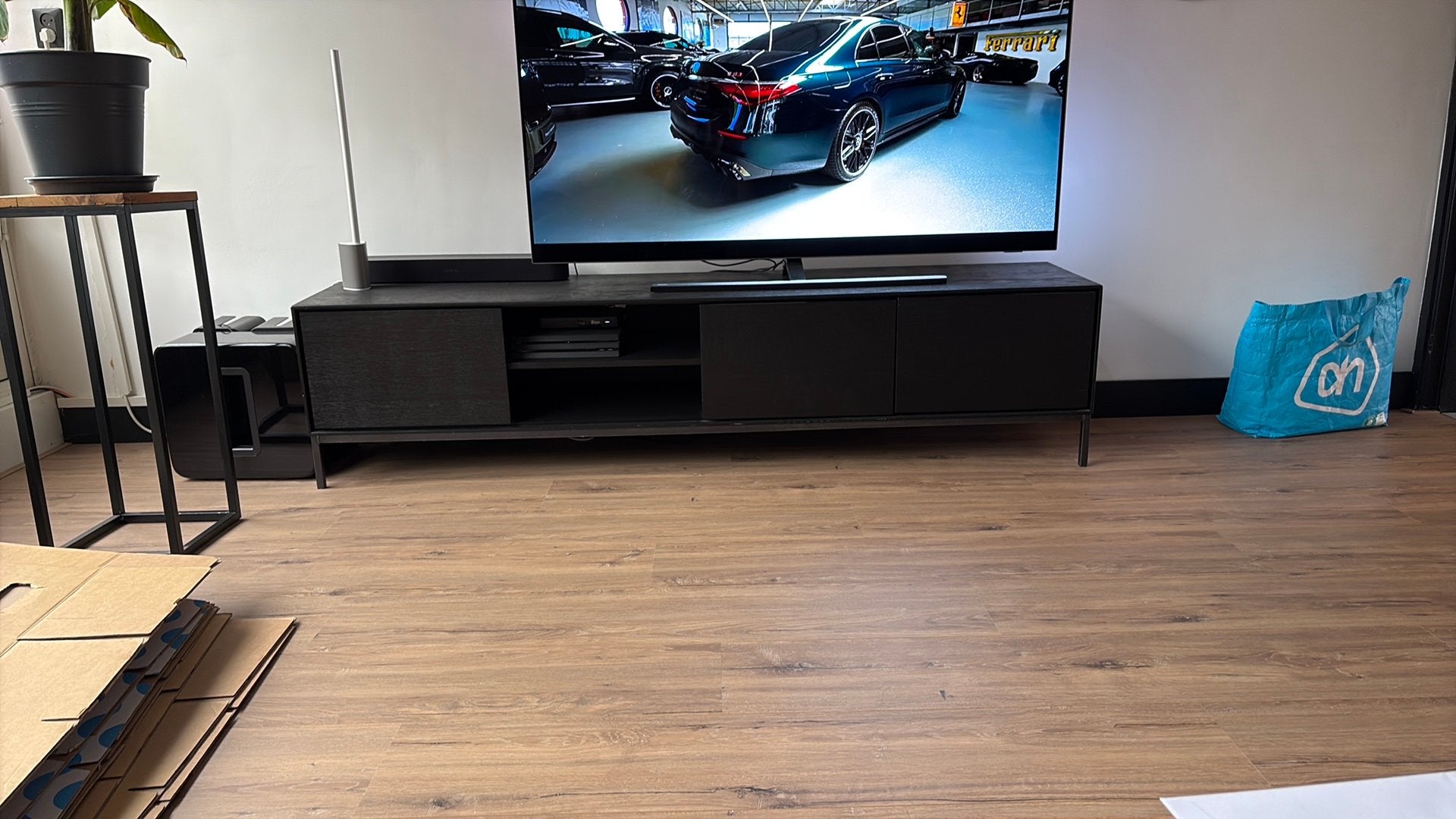 Tv meubel zwart, Ophalen, Zo goed als nieuw, 200 cm of meer, Minder dan 100 cm