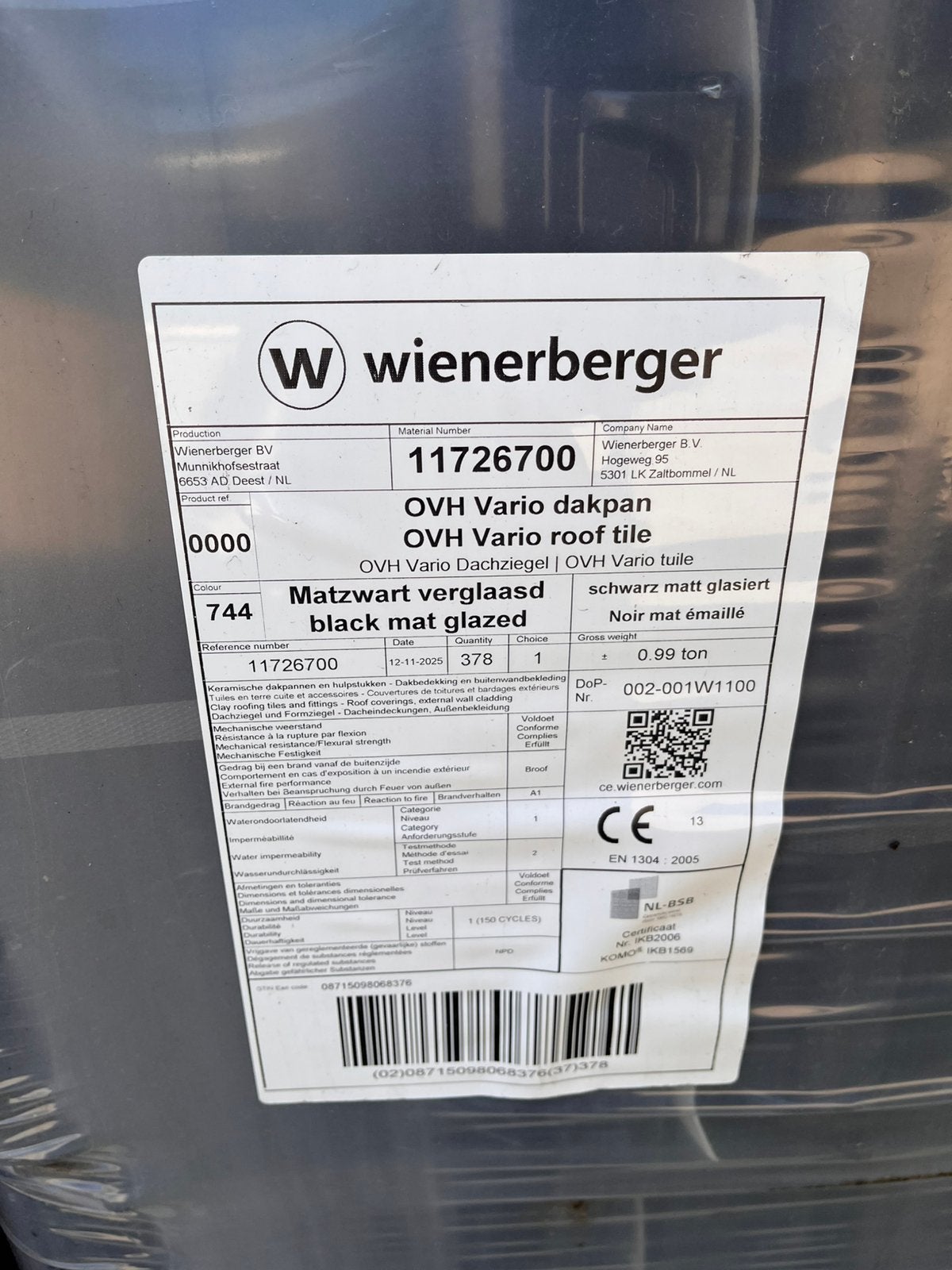 Dakpannen OVH vario dakpan matzwart verglaasd, Ophalen, Steen of Klei, Zo goed als nieuw, 15 m² of meer
