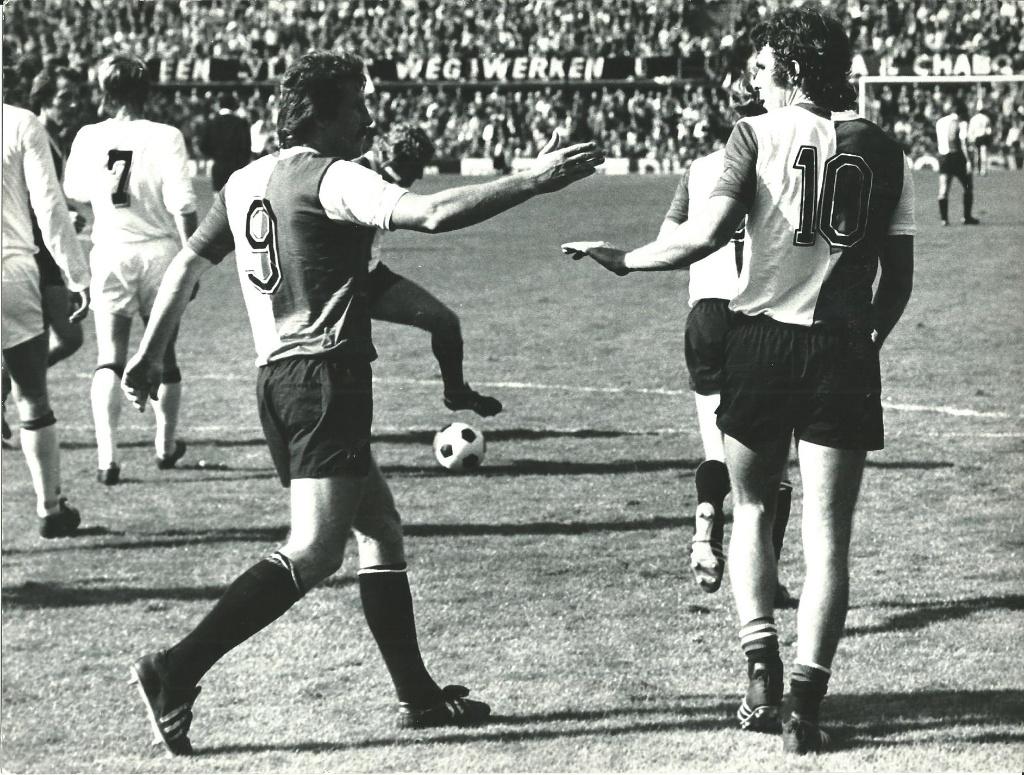 1976-1977 persfoto Feyenoord - Go Ahead Eagles 3-1  -2, Verzenden, Zo goed als nieuw, Feyenoord, Overige typen