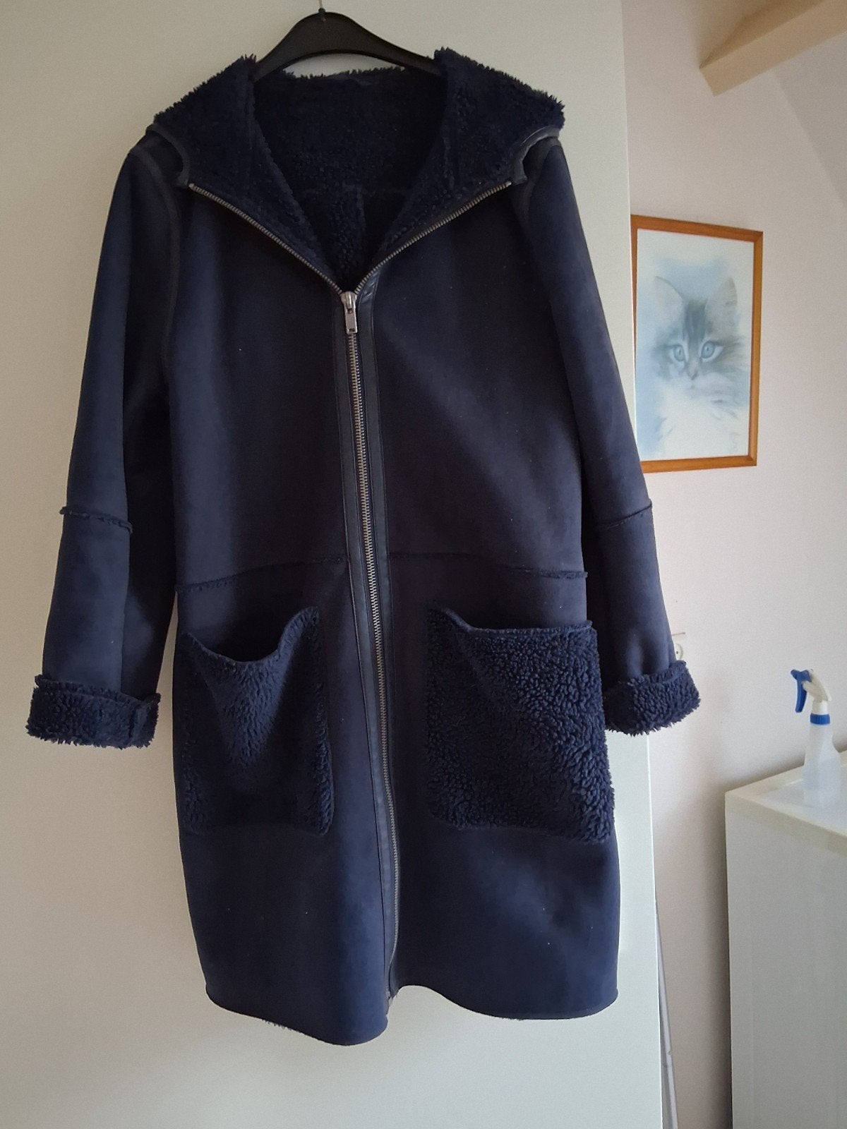 mooie winterjas, Ophalen of Verzenden, Maat 38/40 (M), Blauw