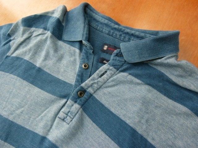 Blauw gestreepte polo giovanni galli maat 52 L, Giovanni galli, Maat 52/54 (L), Blauw, Ophalen of Verzenden