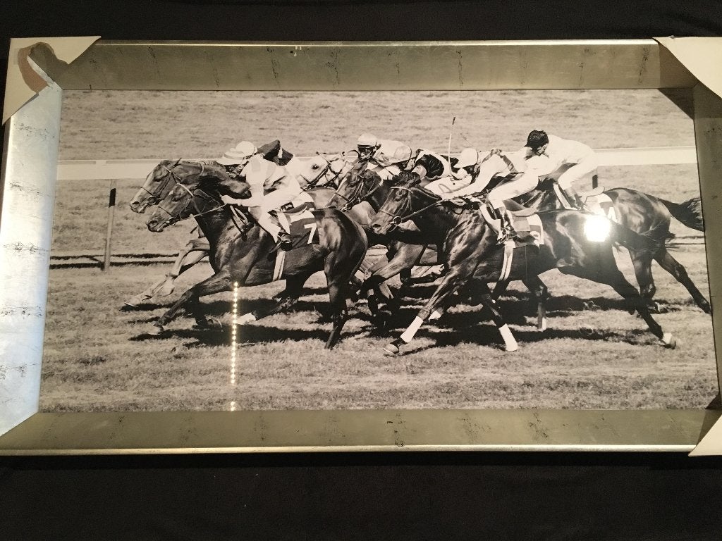 afbeelding in lijst hors racing at deauville 150 x 83 cm, Huis en Inrichting, Ophalen, Nieuw, Overige typen