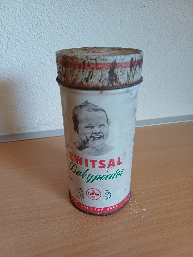 Zwitsal babypoeder blik vintage., Ophalen of Verzenden, Gebruikt, Overige, Overige merken