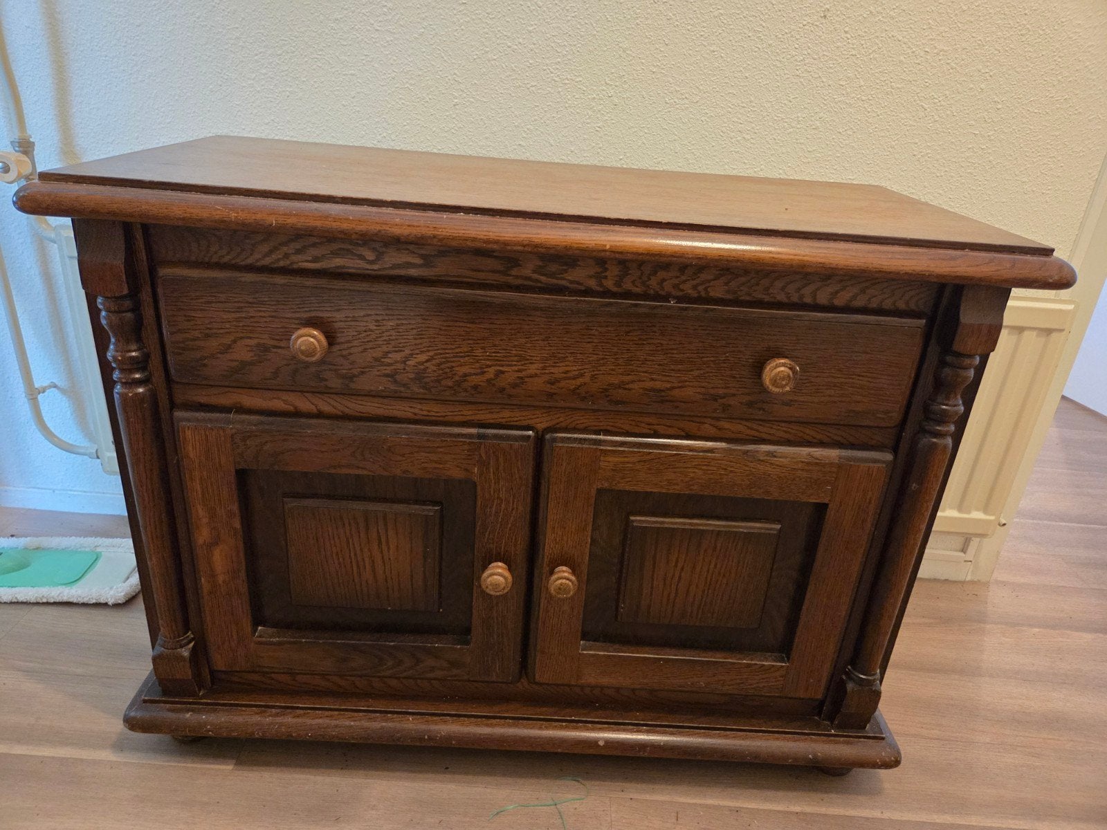 Vintage houten kastje met lade en deurtjes, Antiek en Kunst, Ophalen