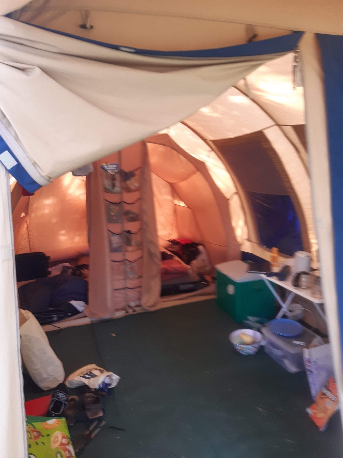 Gebruikte katoenen 4-persoons inritsbaar zeil tent, Caravans en Kamperen, Ophalen