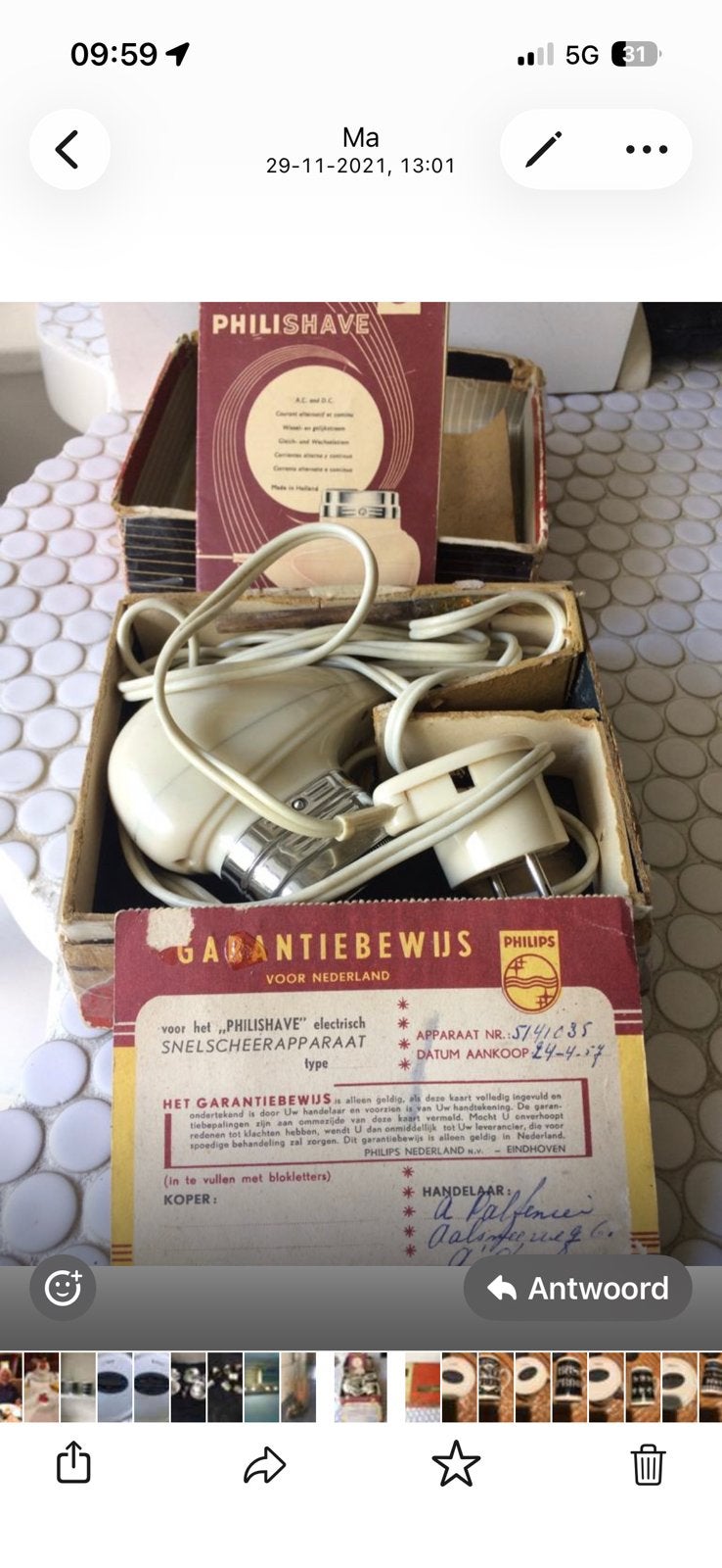 Philips scheerapparaat, Ophalen