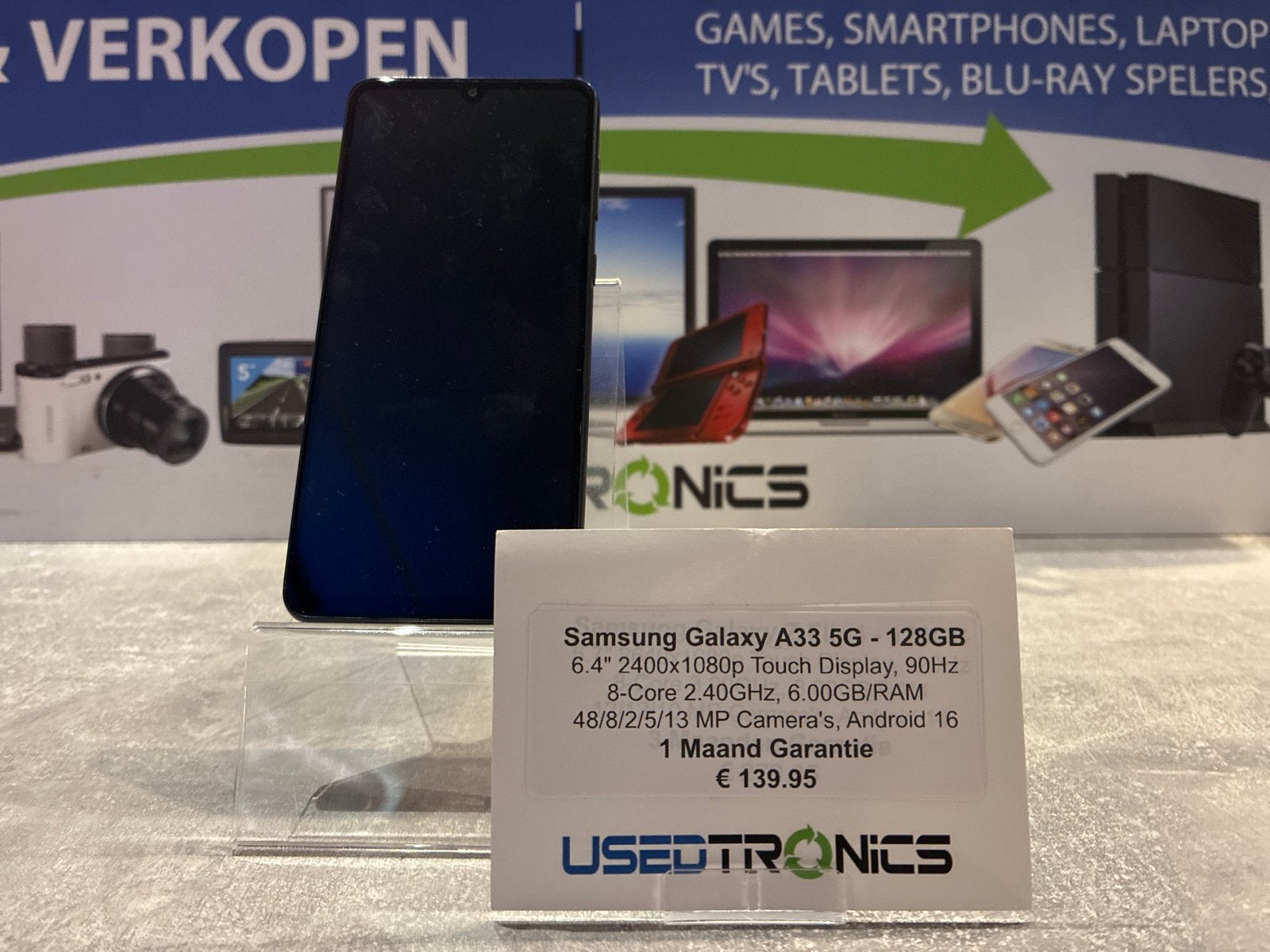 Samsung Galaxy A33 5G - 128GB - Zo goed als nieuw, Zwart, Touchscreen, Ophalen of Verzenden, Zo goed als nieuw