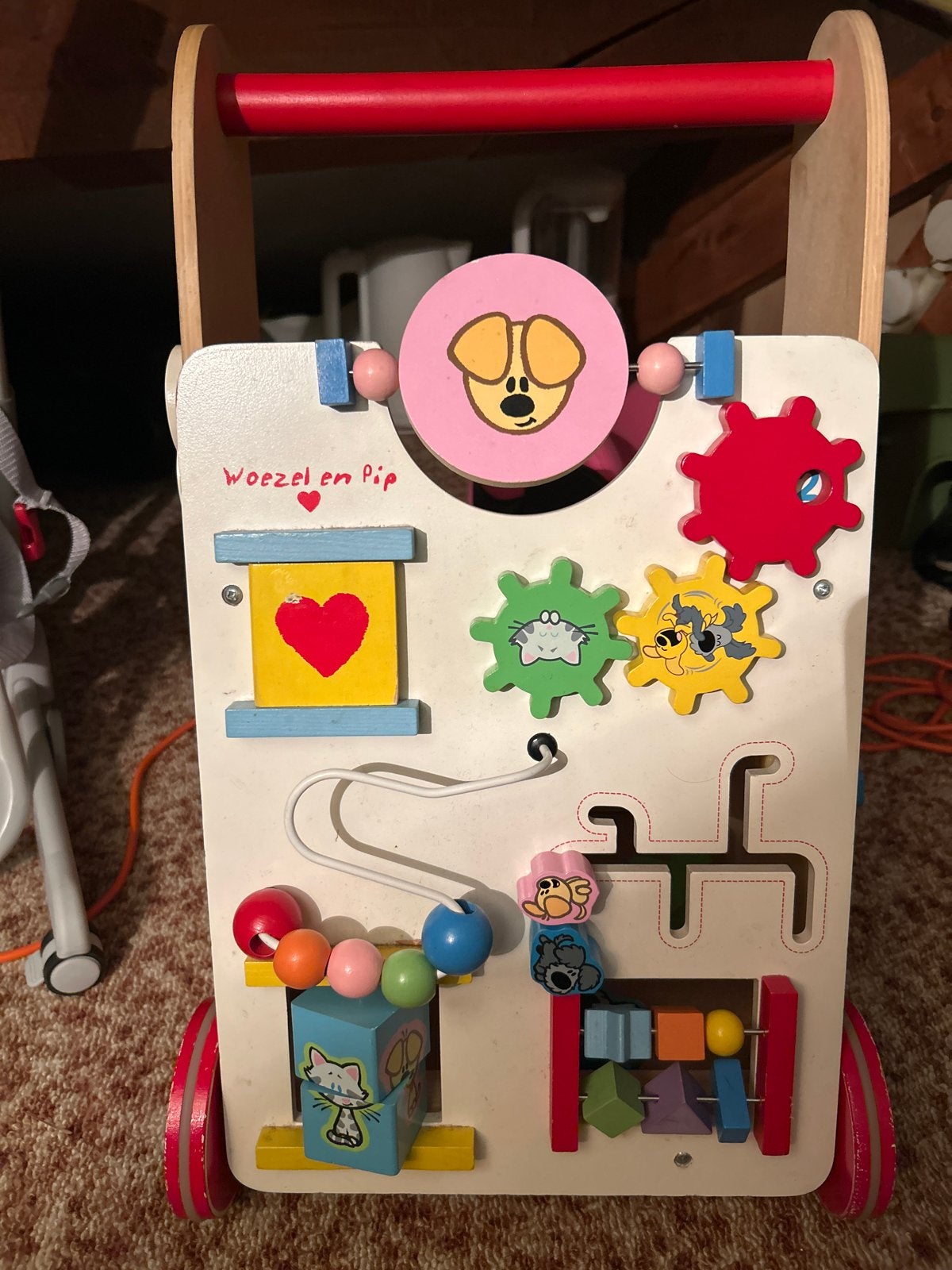 Woezel en Pip Houten Loopwagen met Activiteiten, Ophalen, Gebruikt, Overige typen, Met wieltjes