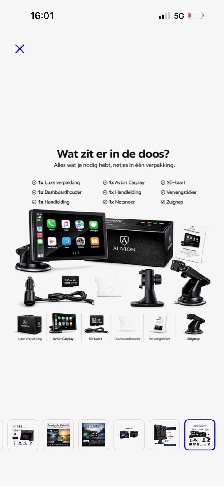 AUVION Draadloze CarPlay/AndroidAuto met Dashcam inkoopprijs, Ophalen of Verzenden, Nieuw