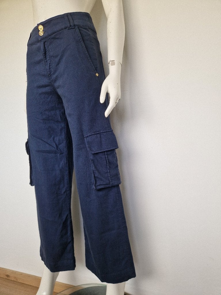 Nenette Milano cargo broek | Maat 36/38 | Donkerblauw |, Nenette Milano, Blauw, Nijmegen, Verhip-vintage.nl