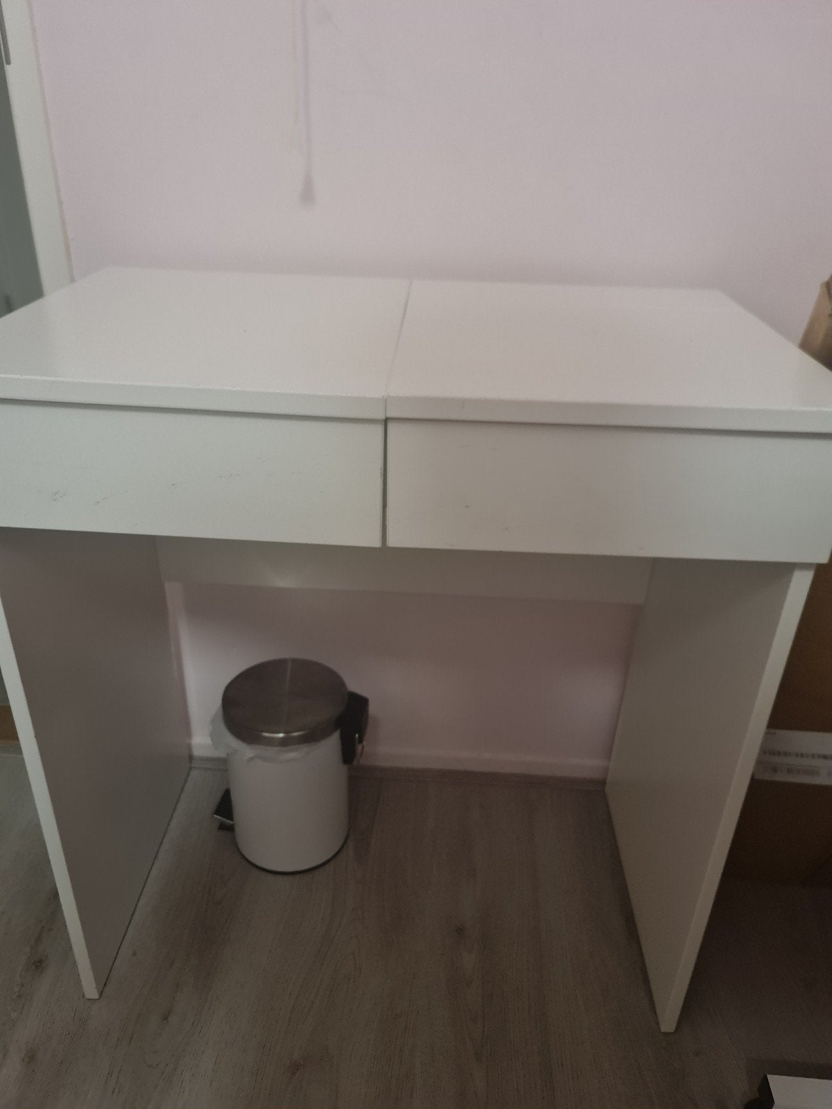 Witte kaptafel/bureau met lades en spiegel, Huis en Inrichting, Ophalen, 50 tot 100 cm, Zo goed als nieuw, Minder dan 100 cm
