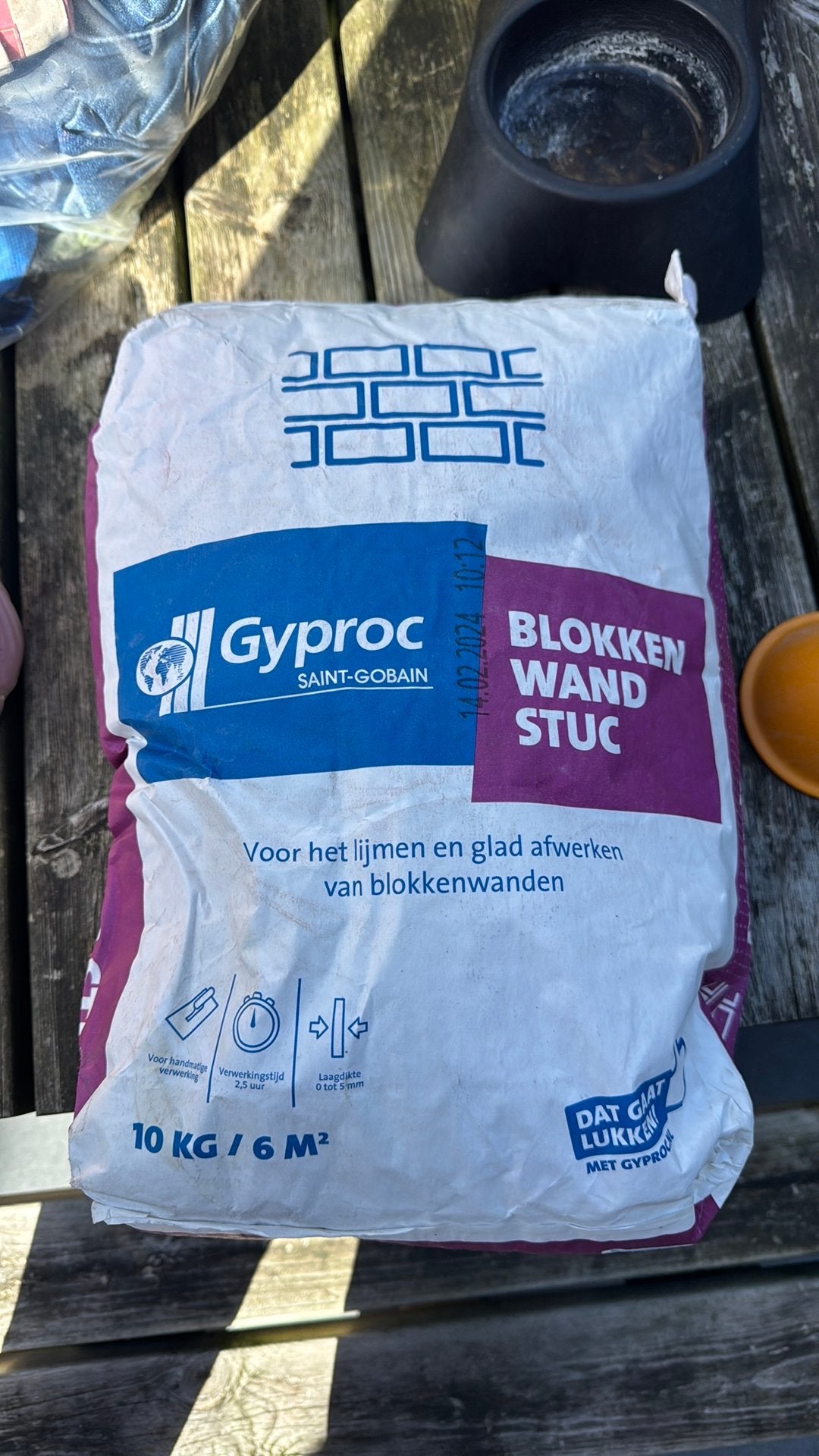 Gyproc blokkenwand stuc, Ophalen, Nieuw