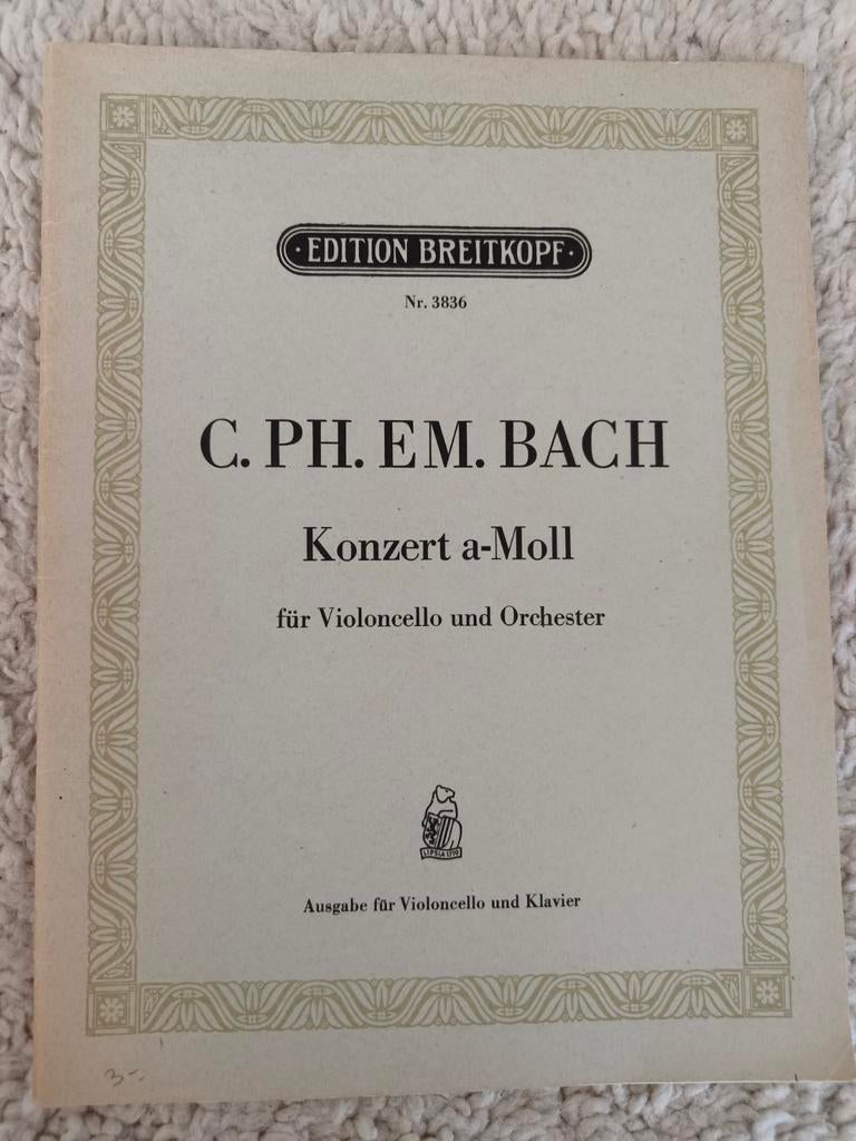 C. Ph. Em. Bach - Konzert a-Moll voor Cello en Orkest, Muziek en Instrumenten, Bladmuziek, Ophalen of Verzenden