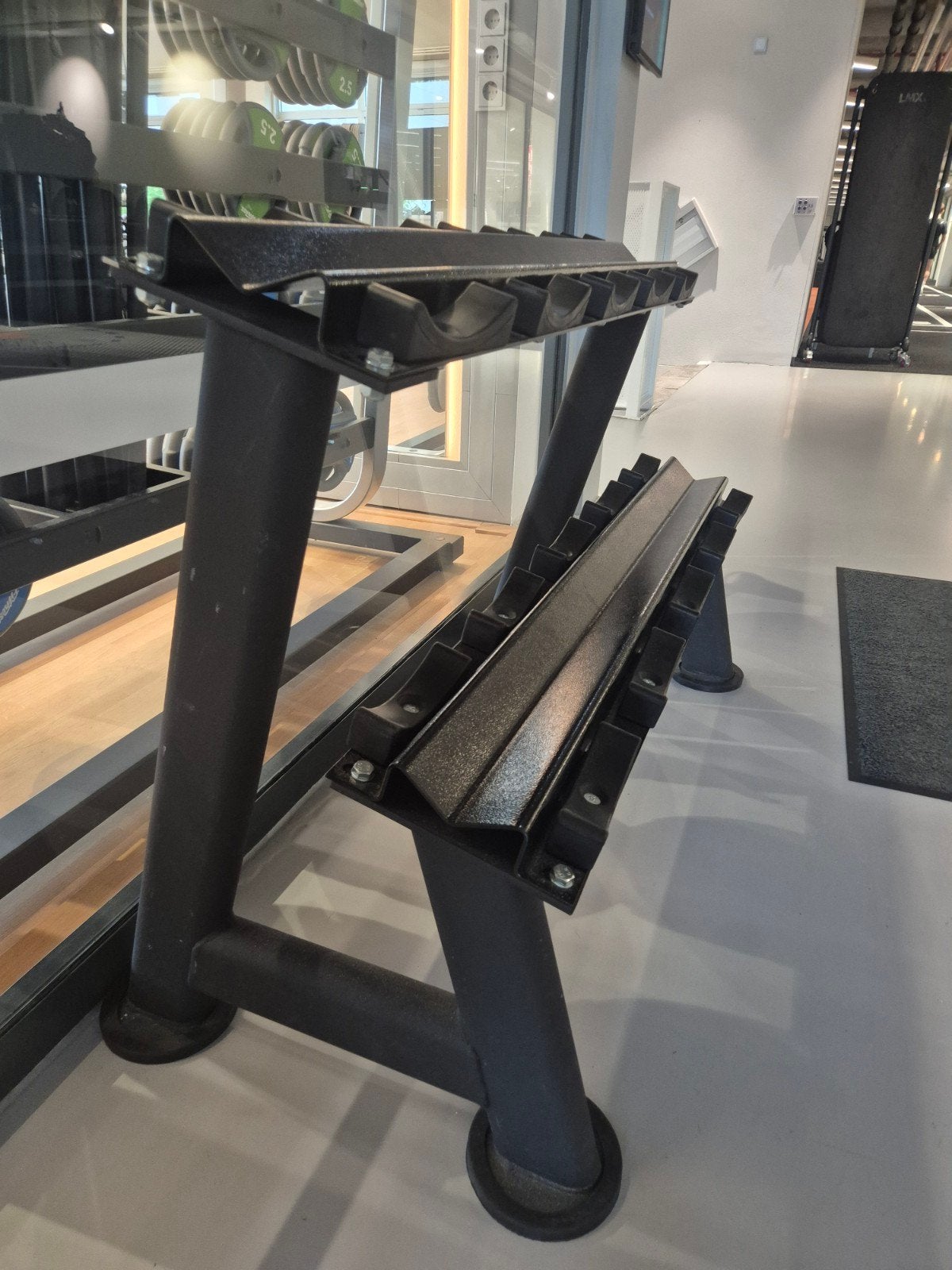 Dumbbellrek voor sportschool of thuisgym, Ophalen, Gebruikt, Benen, Dumbbell