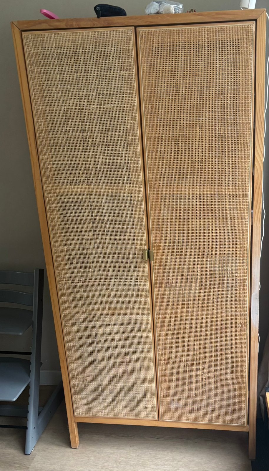 Kast Eloise 2 deurs webbing naturel - Karwei, Ophalen, 50 tot 100 cm, Zo goed als nieuw, 150 tot 200 cm
