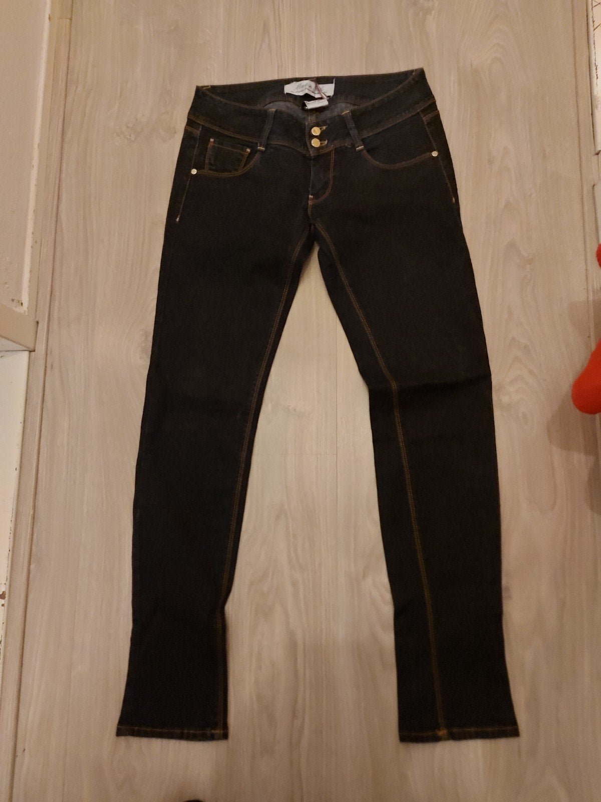 Donkerblauwe skinny jeans van Met InJeans, maat 36 (S), Blauw, Ophalen of Verzenden, Zo goed als nieuw, Maat 36 (S)