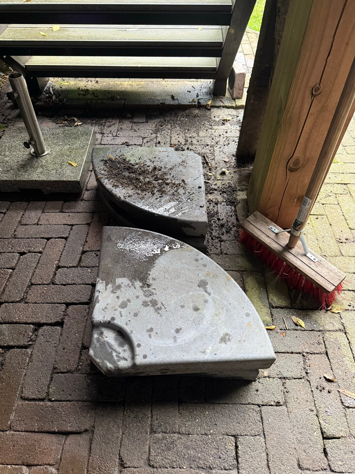 Parasolvoet tegels - 4 stuks GRATIS, Ophalen, Gebruikt, Parasolvoet